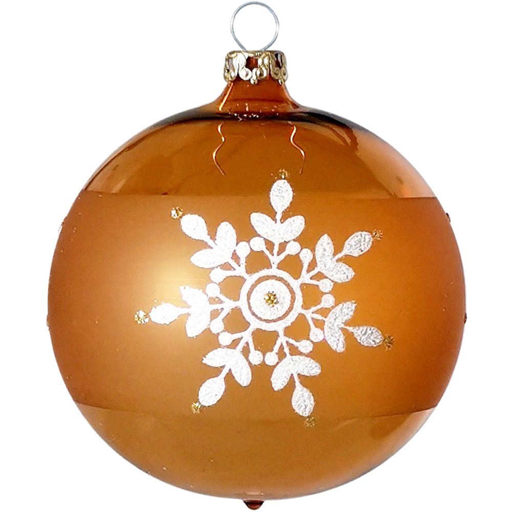 gold St), Weihnachtskugel-Set Glasdesign Weihnachtsbaumkugel (6 Kristallblüten mundgeblasen, Thüringer handdekoriert