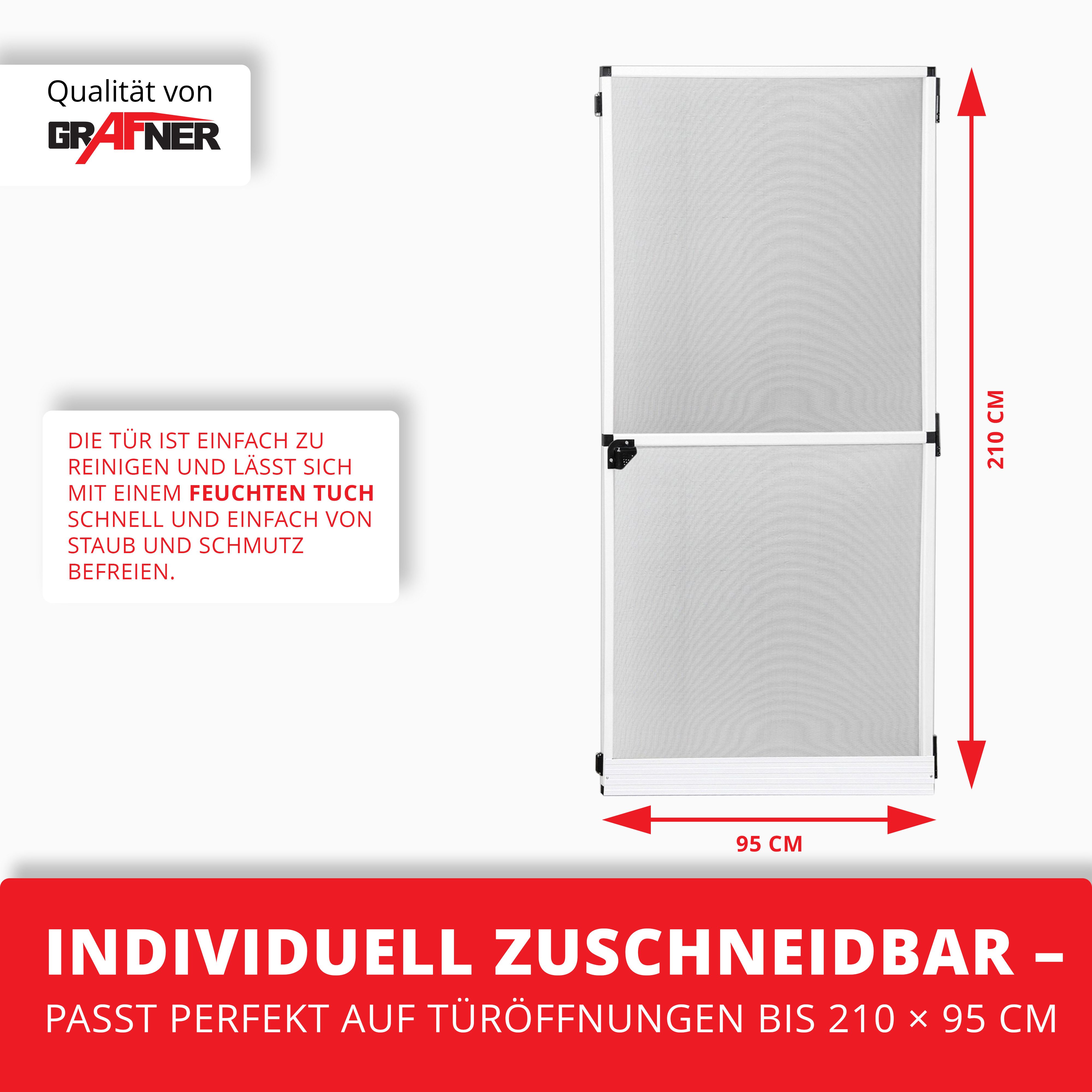 Grafner Insektenschutz-Tür Insektenschutz Tür Fliegengitter 95x210cm weiss, günstig online kaufen