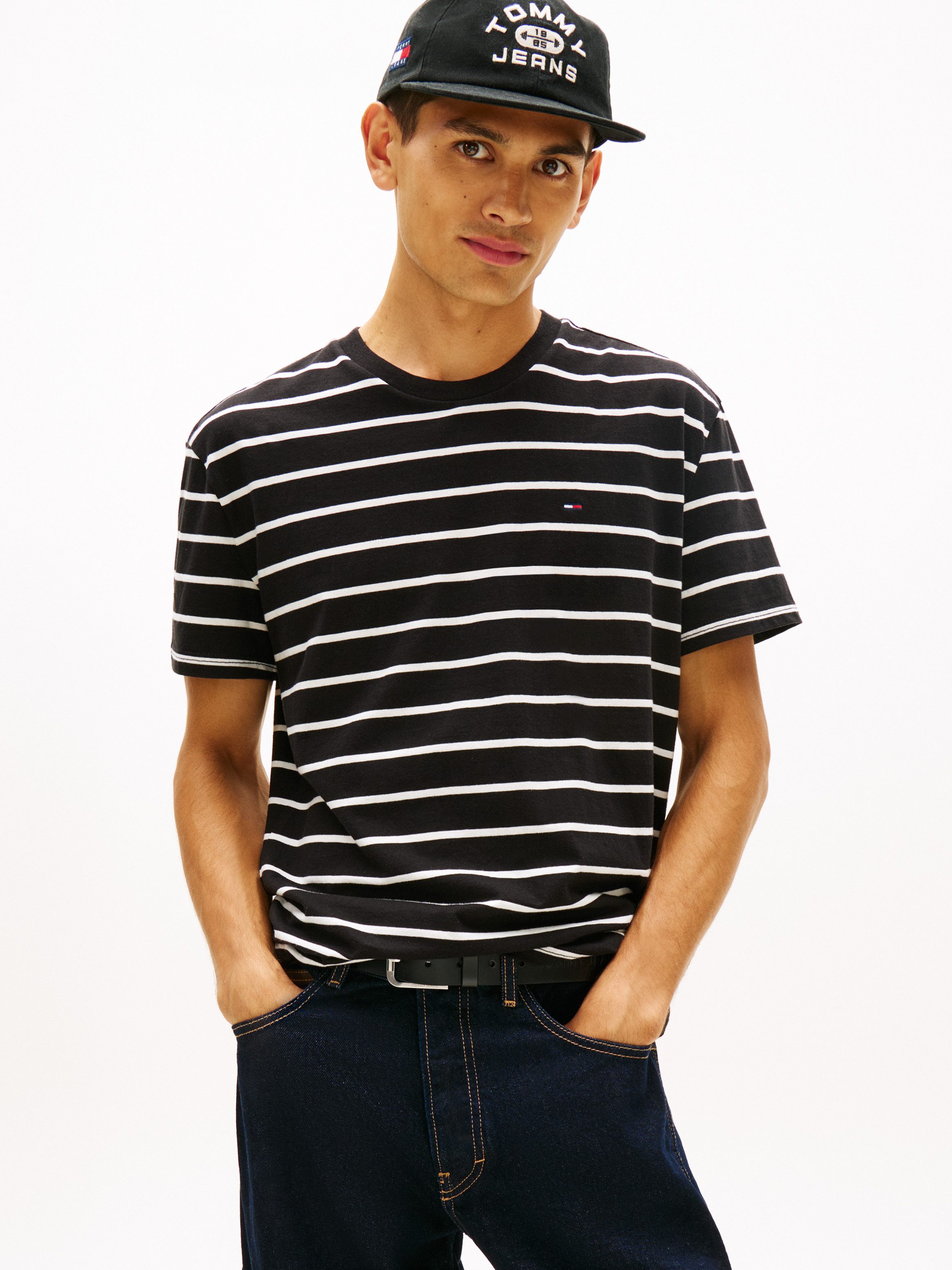 Tommy Jeans T-Shirt TJM REGULAR STRIPE Regular fit mit Rundhalsausschnitt günstig online kaufen