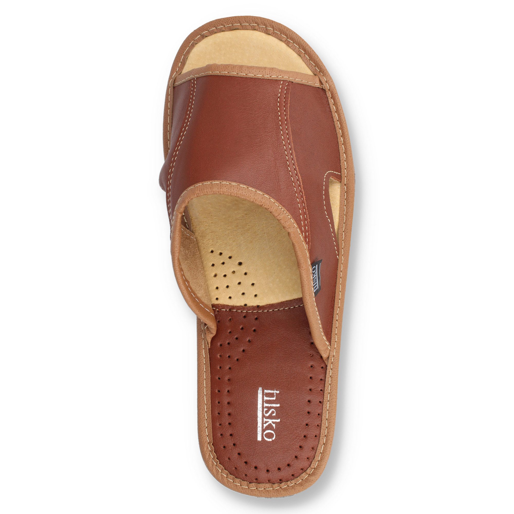 filsko Bleik offene Leder Herren Hausschuh Premium EVA-Sohle