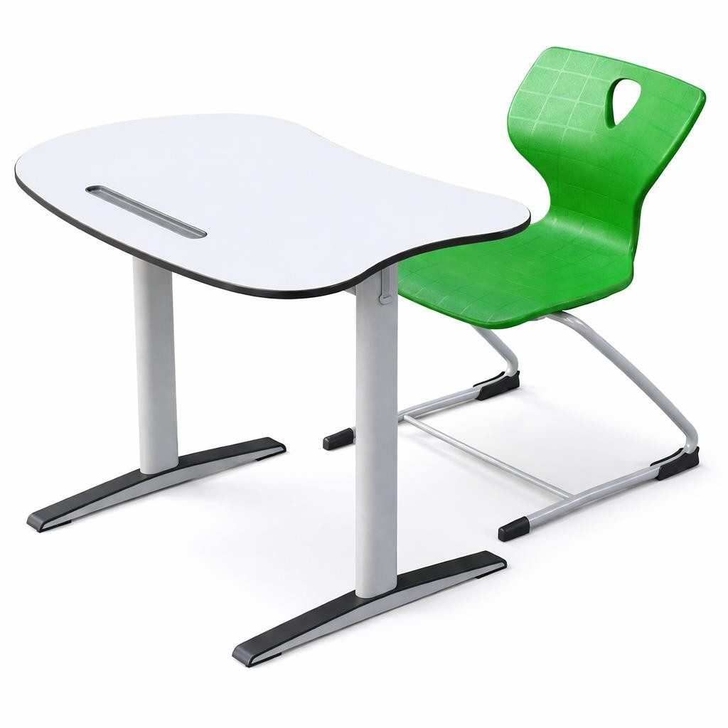 Xlmoebel Schreibtisch Moderne Schulbank mit ergonomischem Stuhl-Set in Weiß (Set, Schulbank mit Stuhl-Set), Made in Europa