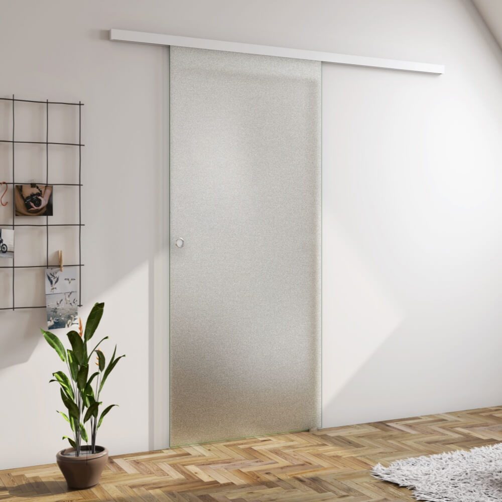 Duschparadies Schiebetür 225cm weiß matt Glasschiebetür Glastür Zimmertür Schwebetüren – Bild 4 von 5