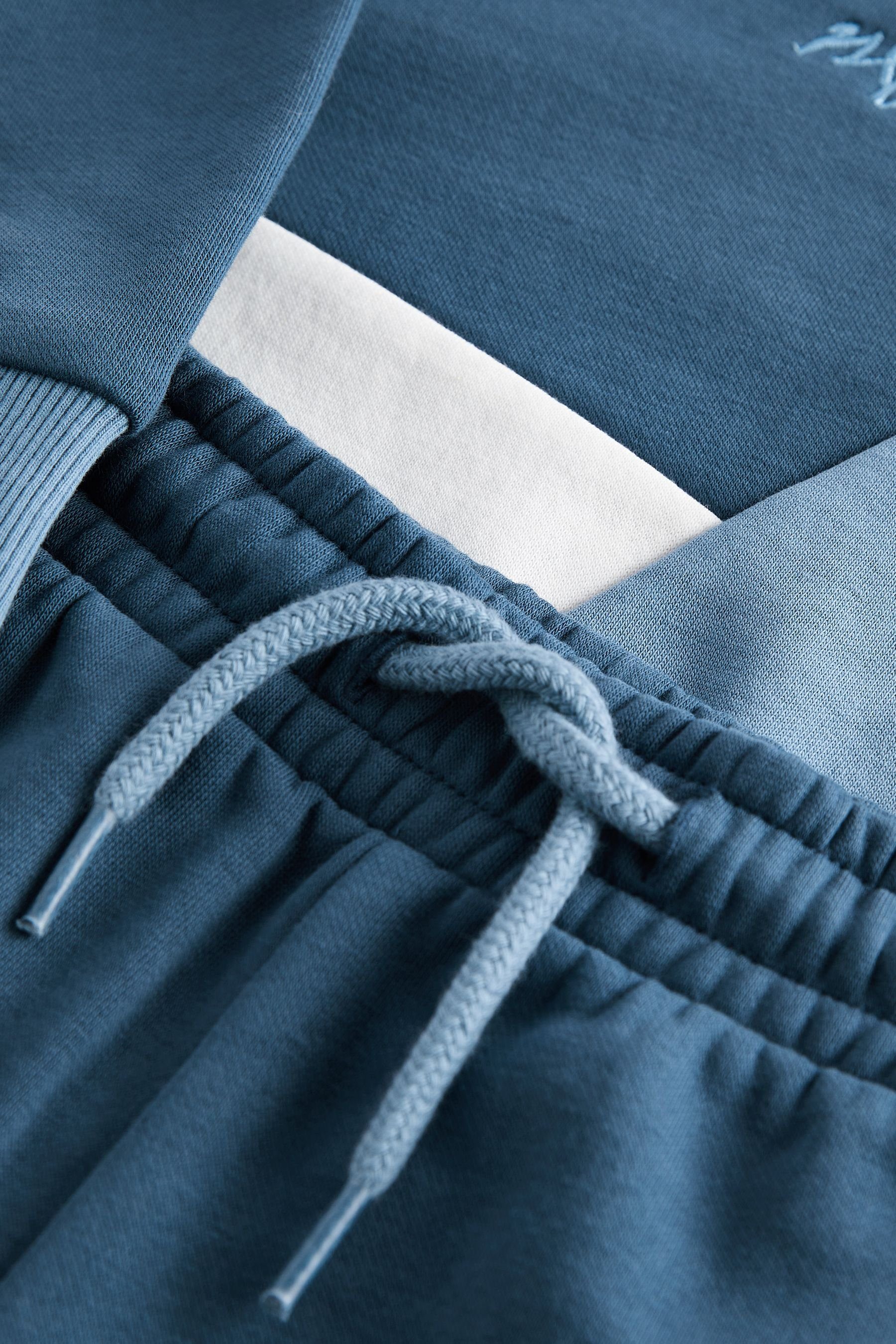 mit Farbblockdesign Trainingsanzug Blue (2-tlg) Sweatanzug Next