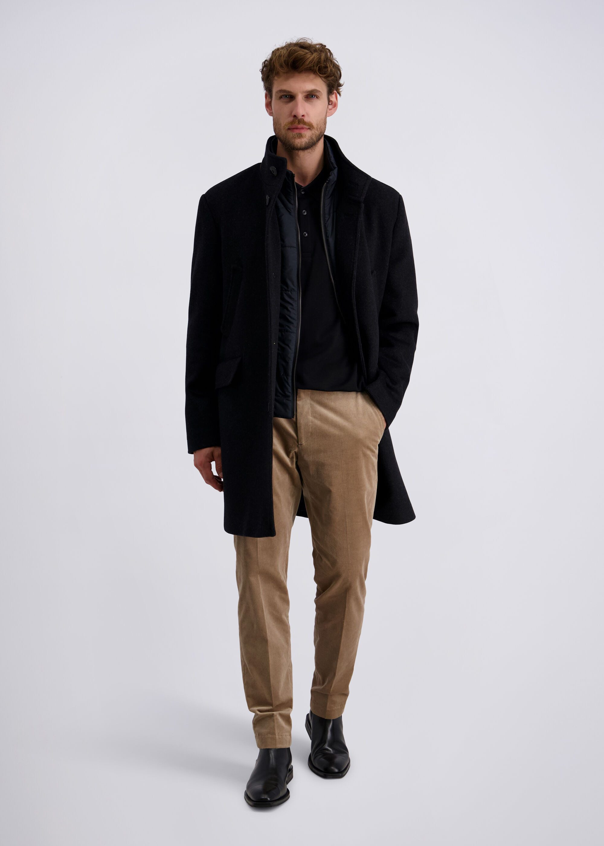 Pierre Cardin Langmantel mit hohem Kragen