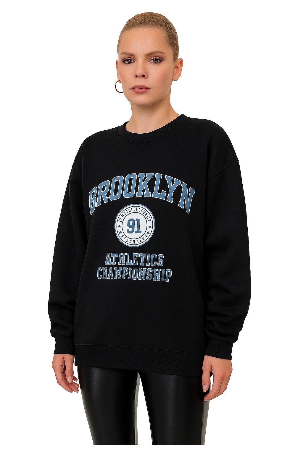Worldclassca Sweatshirt Worldclassca Oversized Sweatshirt BROOKLYN Print Sweater Shirt