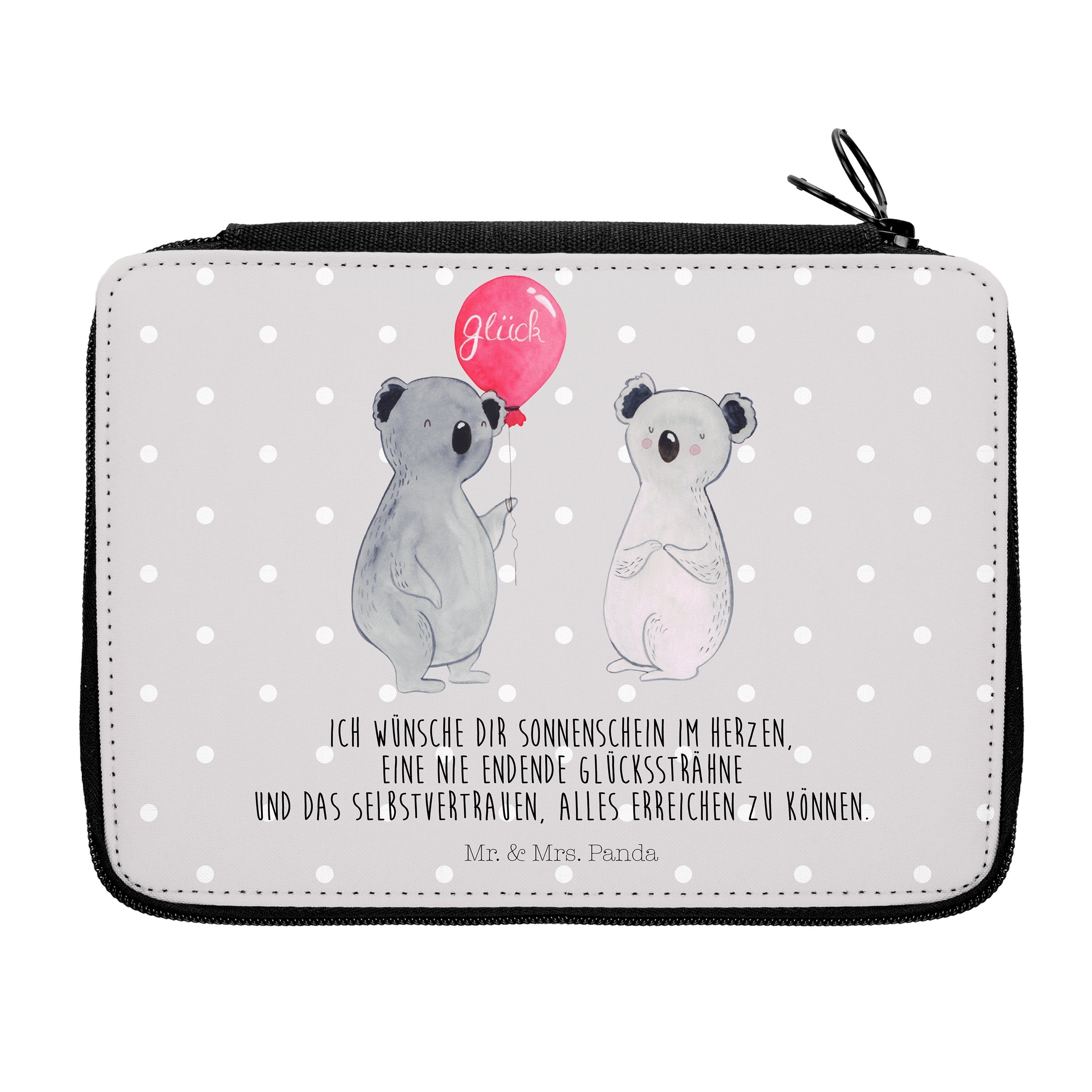 Mr. & Mrs. Panda Federmäppchen Koala Luftballon - Grau Pastell - Geschenk, Geburtstag, Koalabär, Sch, (1-tlg)