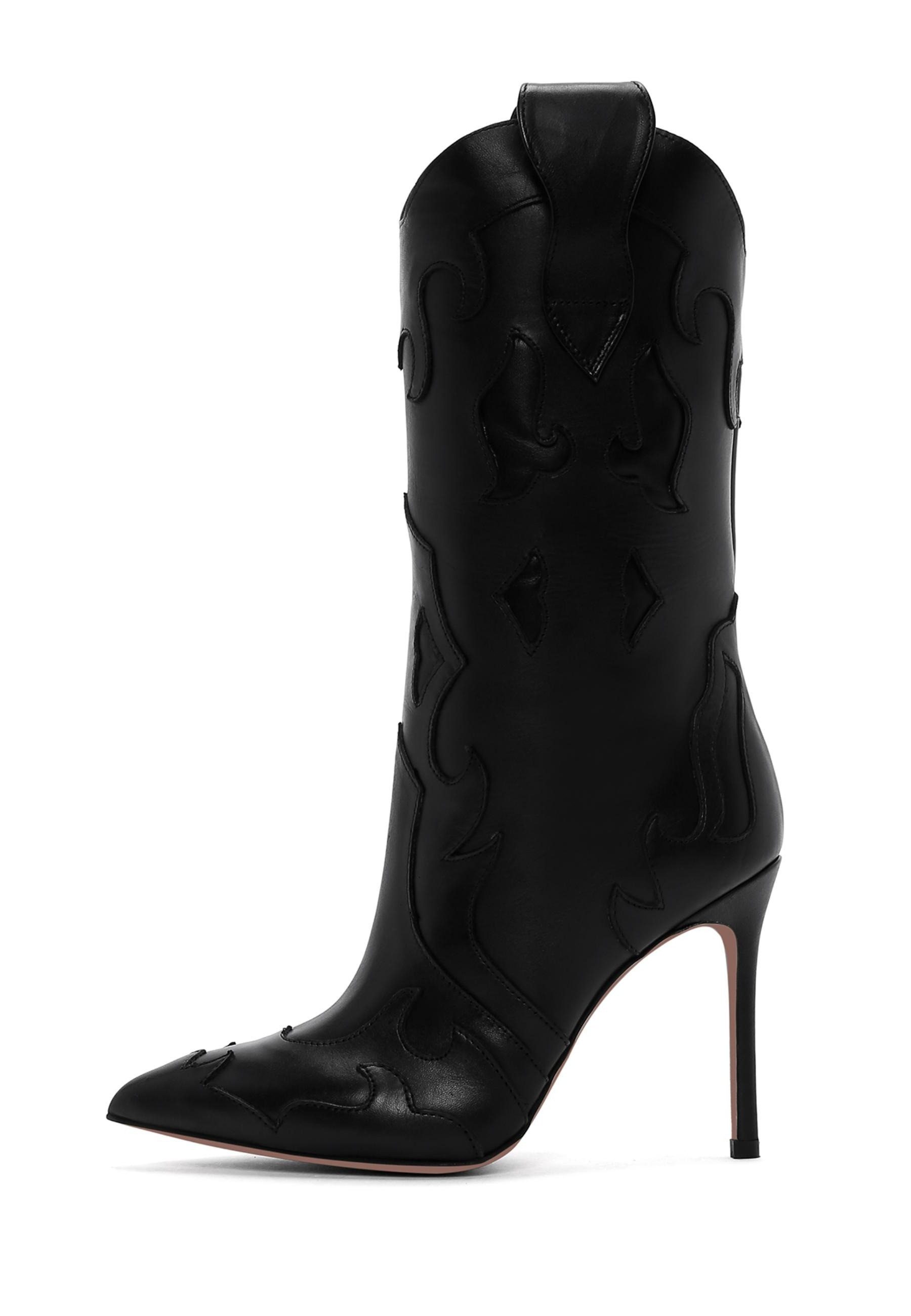 Derimod Cowboystiefel aus Leder Bootsschuh Textilfutter, Absatz 10,5 cm