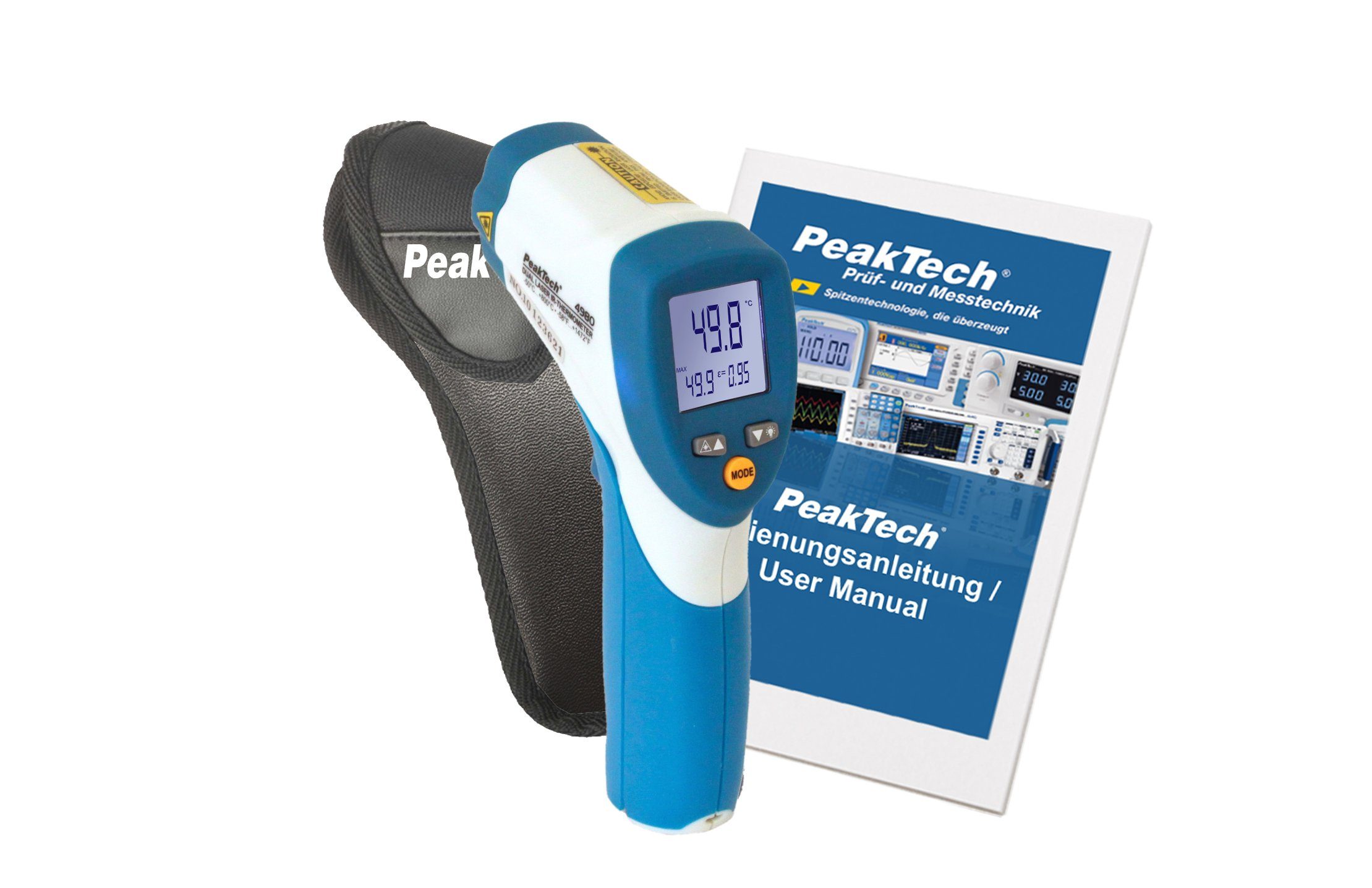 bis PeakTech IR-Thermometer Dual-Laser, 1-tlg. Thermodetektor ~ ~ 20 -50 +800°C 4980: PeakTech : 1