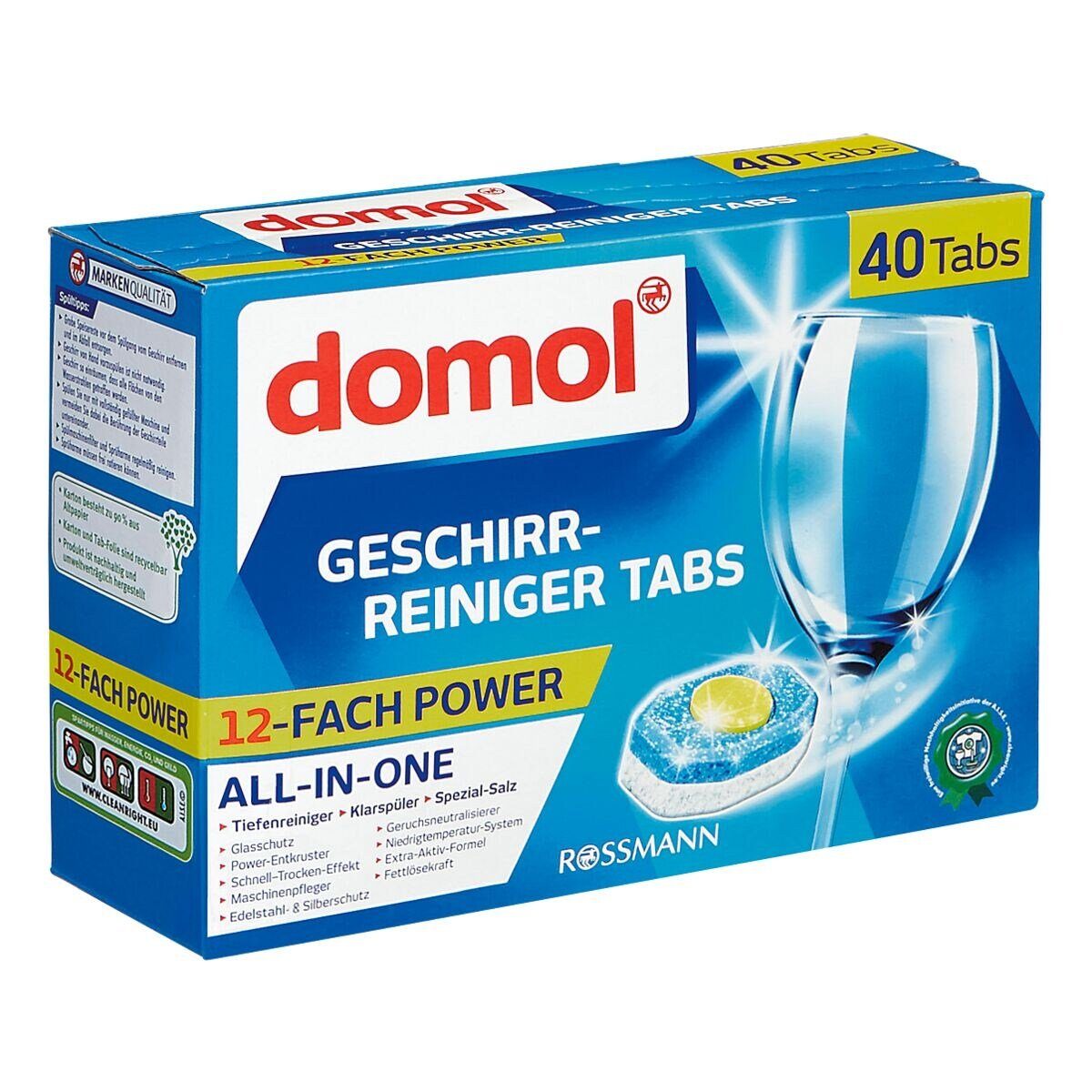 Domol 12-fach Power Spülmaschinentabs (40 Tabs, ALL-IN-ONE)