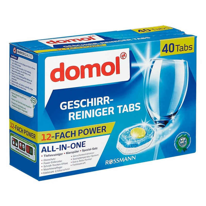 Domol 12-fach Power Spülmaschinentabs (40 Tabs, ALL-IN-ONE)