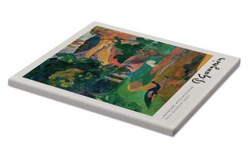 Posterlounge Leinwandbild Paul Gauguin, Landscape with Peacocks, Wohnzimmer Malerei