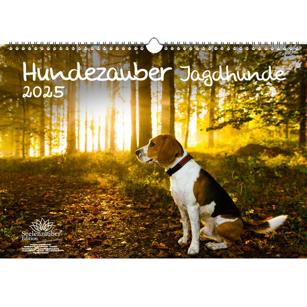 Seelenzauber Wandkalender Hundezauber Jagdhunde DIN A3 Kalender für 2025 Welpen