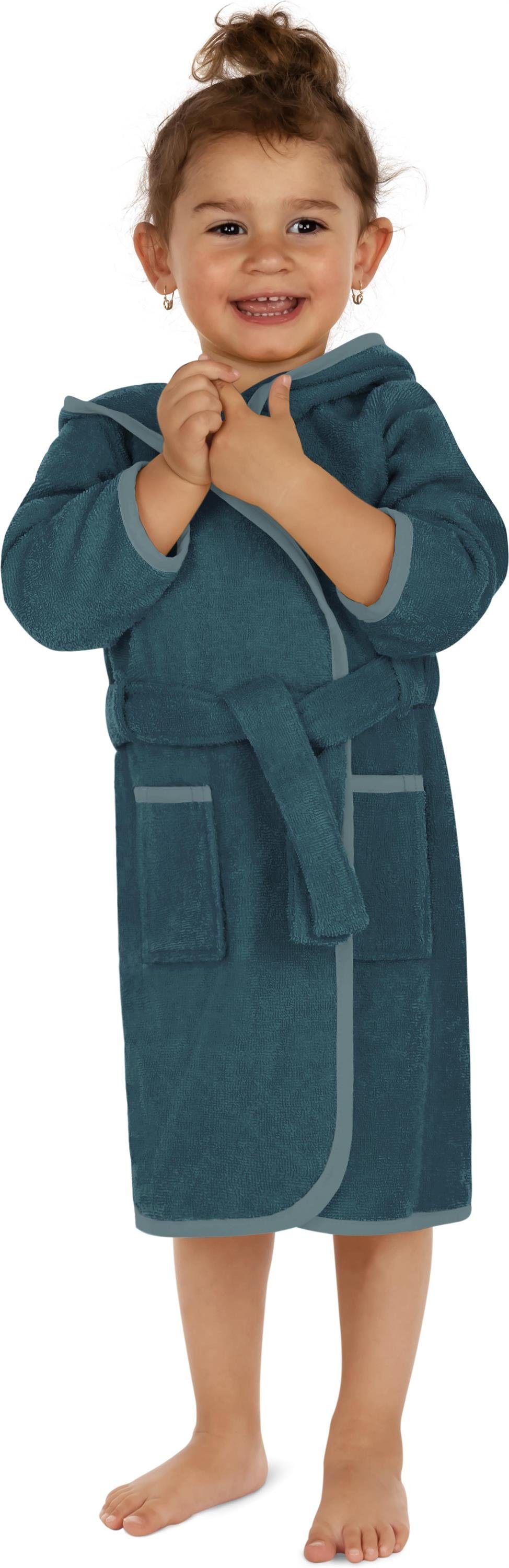 normani Kinderbademantel Kinder Bademantel aus Bio-Baumwolle Ljubljana, Bio-Baumwolle, Kapuze, Bindegürtel, Kinderbademantel aus weichem und schadtsofffreiem Ma – Bild 3 von 5