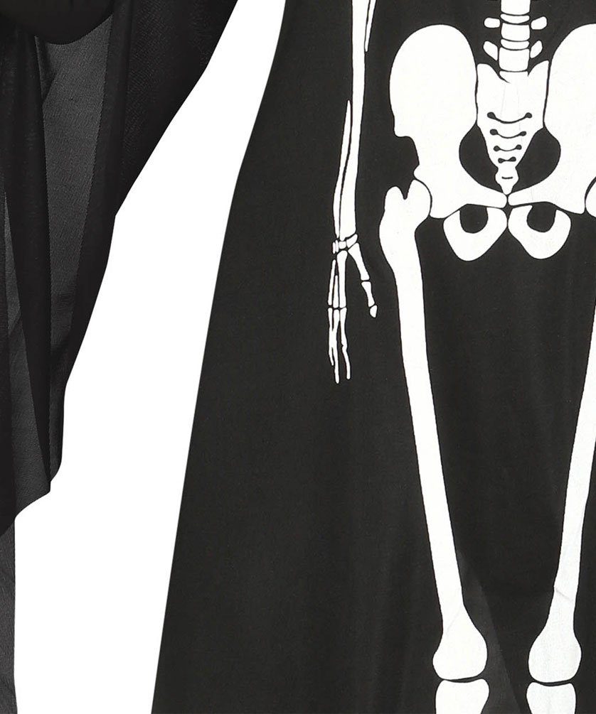 Karneval-Klamotten Kostüm Skelett Tunika Damen Einheitsgröße, Horror Damenkostüm Halloween Karneval