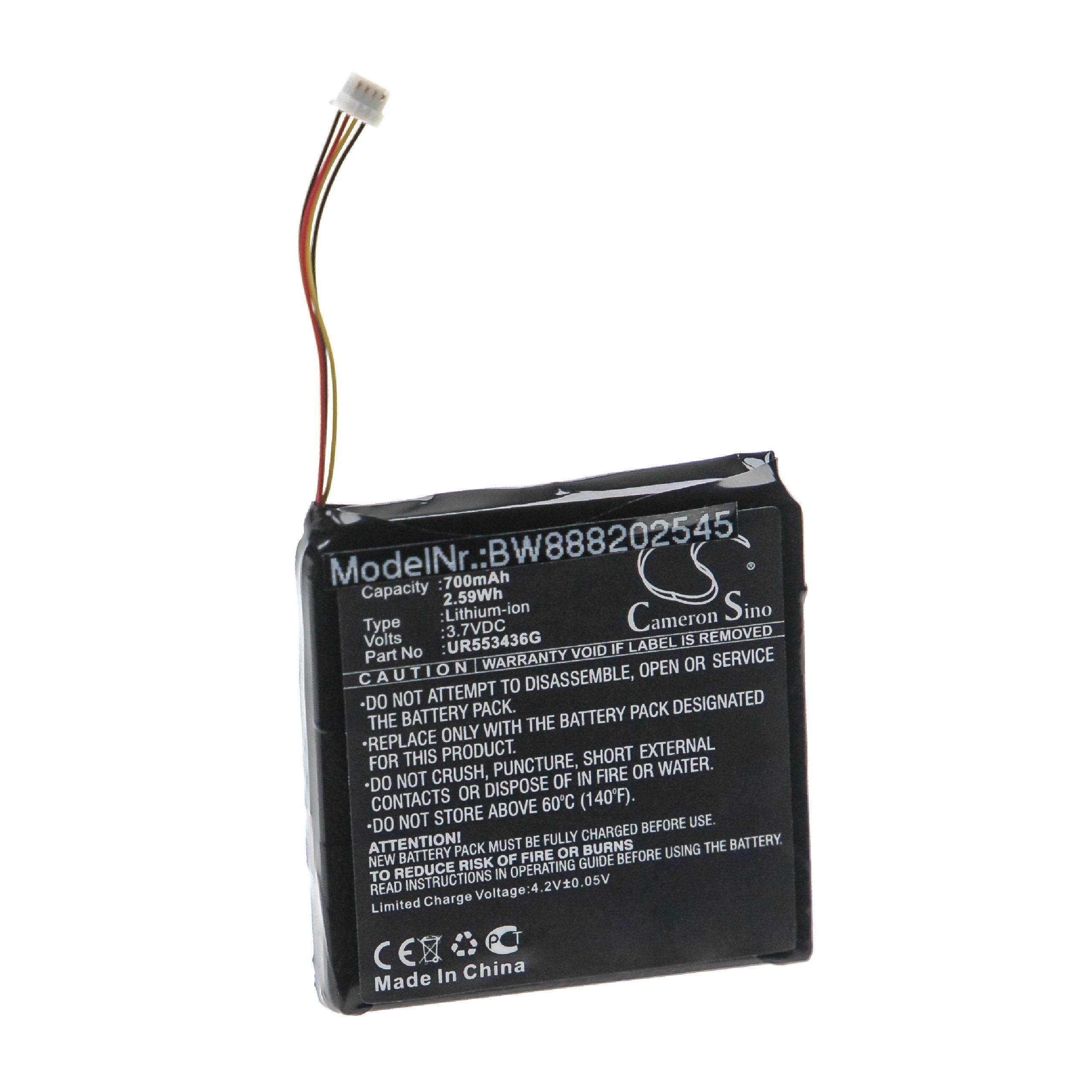 vhbw Ersatz für Sigma UR553436G für Akku Li-Ion 700 mAh (3,7 V)