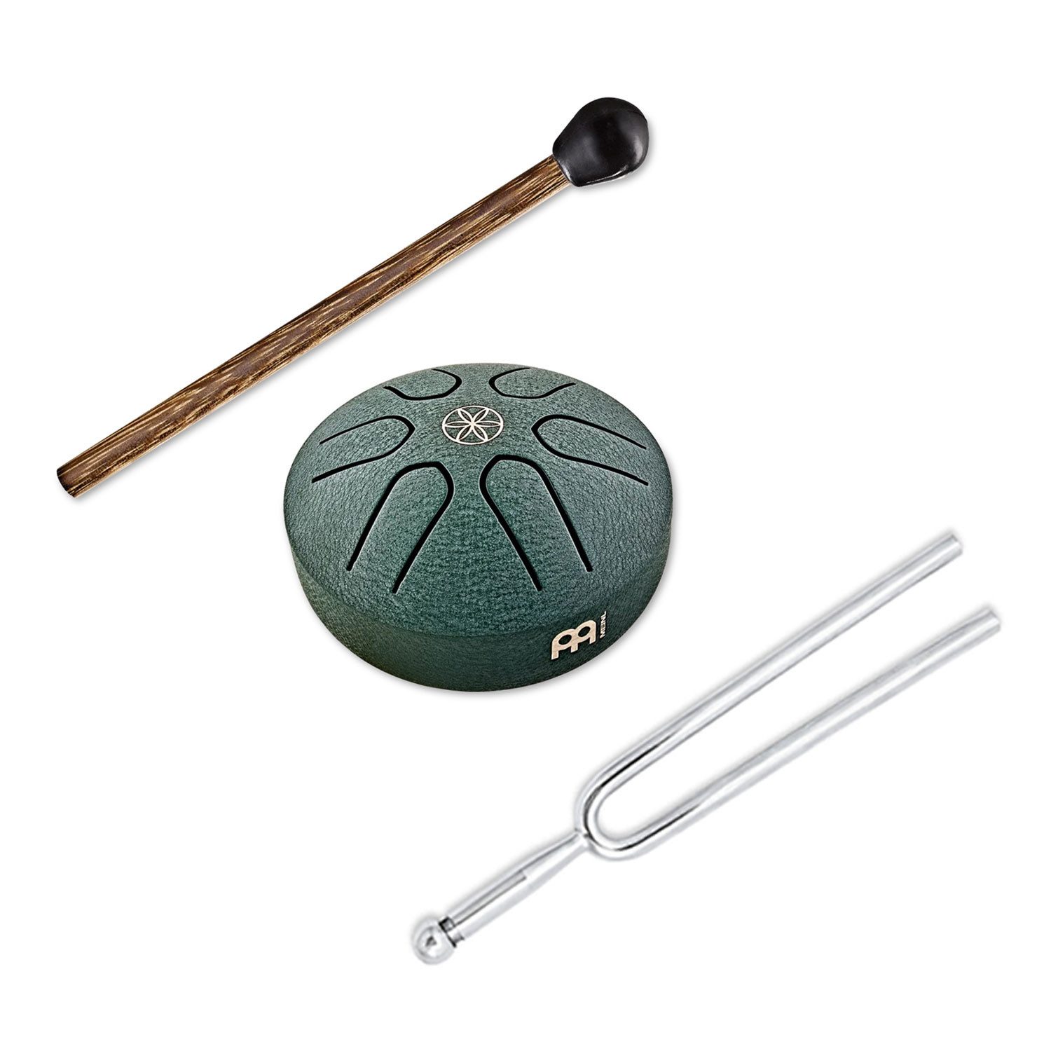 Meinl Sonic Energy Steel Tongue Drum Meinl Sonic Energy Mini-Zungentrommel 3 Zoll A-Dur mit Stimmgabel, 1-St., Mini-Zungentrommel, Vorteils-Set mit Stimmgabel