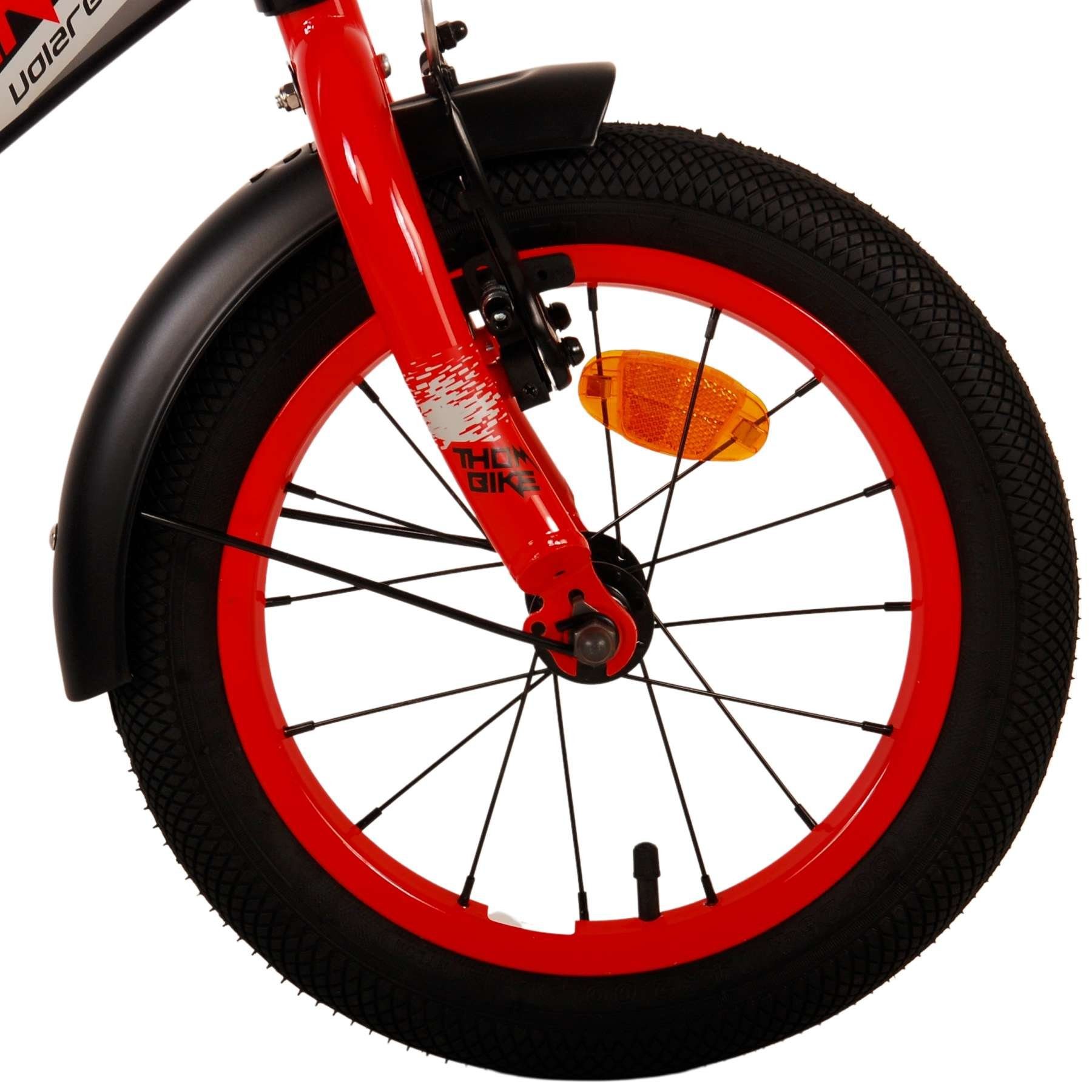 Volare Kinderfahrrad - Jahre - oder -bis Zoll zusammengebaut, - Speichen, - 12 Luftbereifung, verstellbaren 3 schwarz-rot 5 Stahlfelgen kg mit 60 14 85% Thombike Jungen