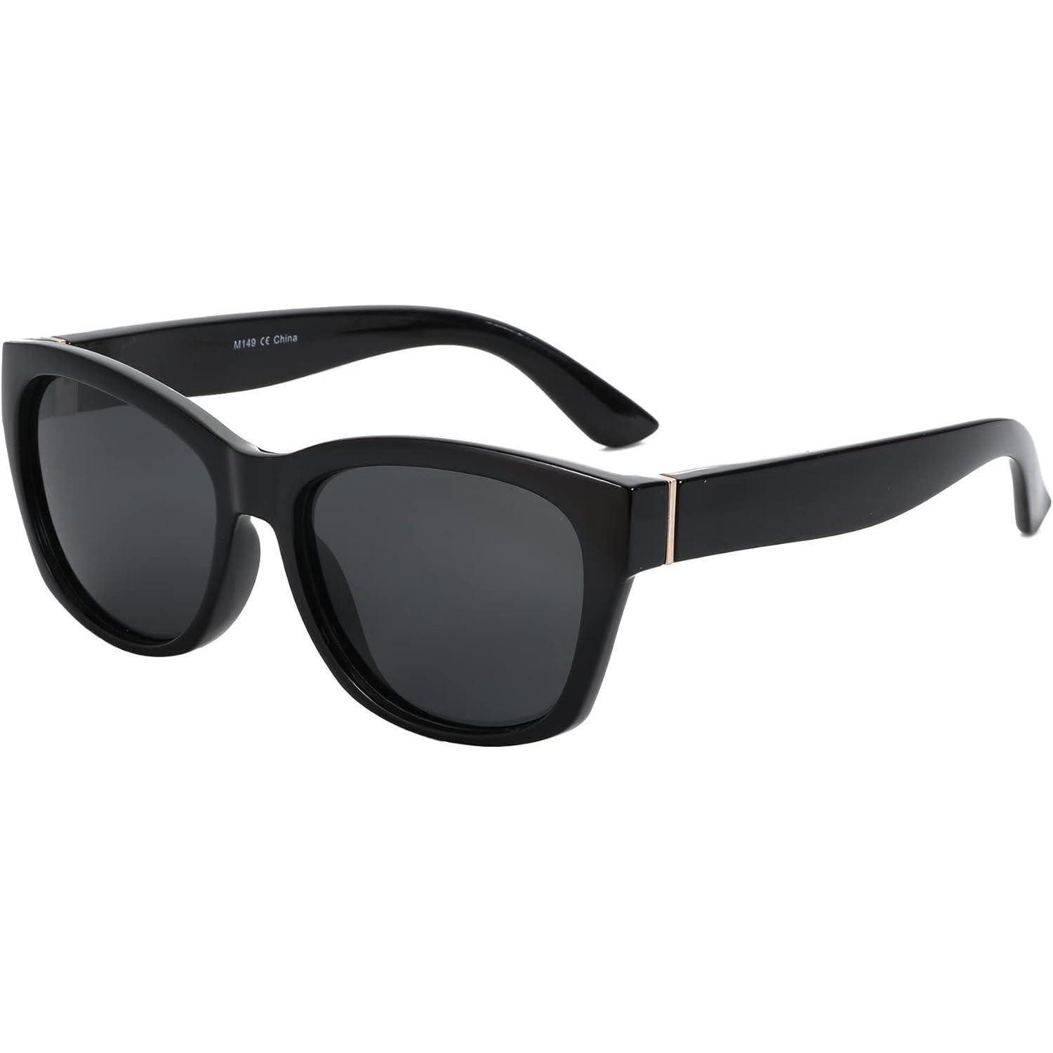 Retrosonnenbrille Sonnenbrille Cat Eye Damen Polarisiert Schwarz Rahmen Grau Linse