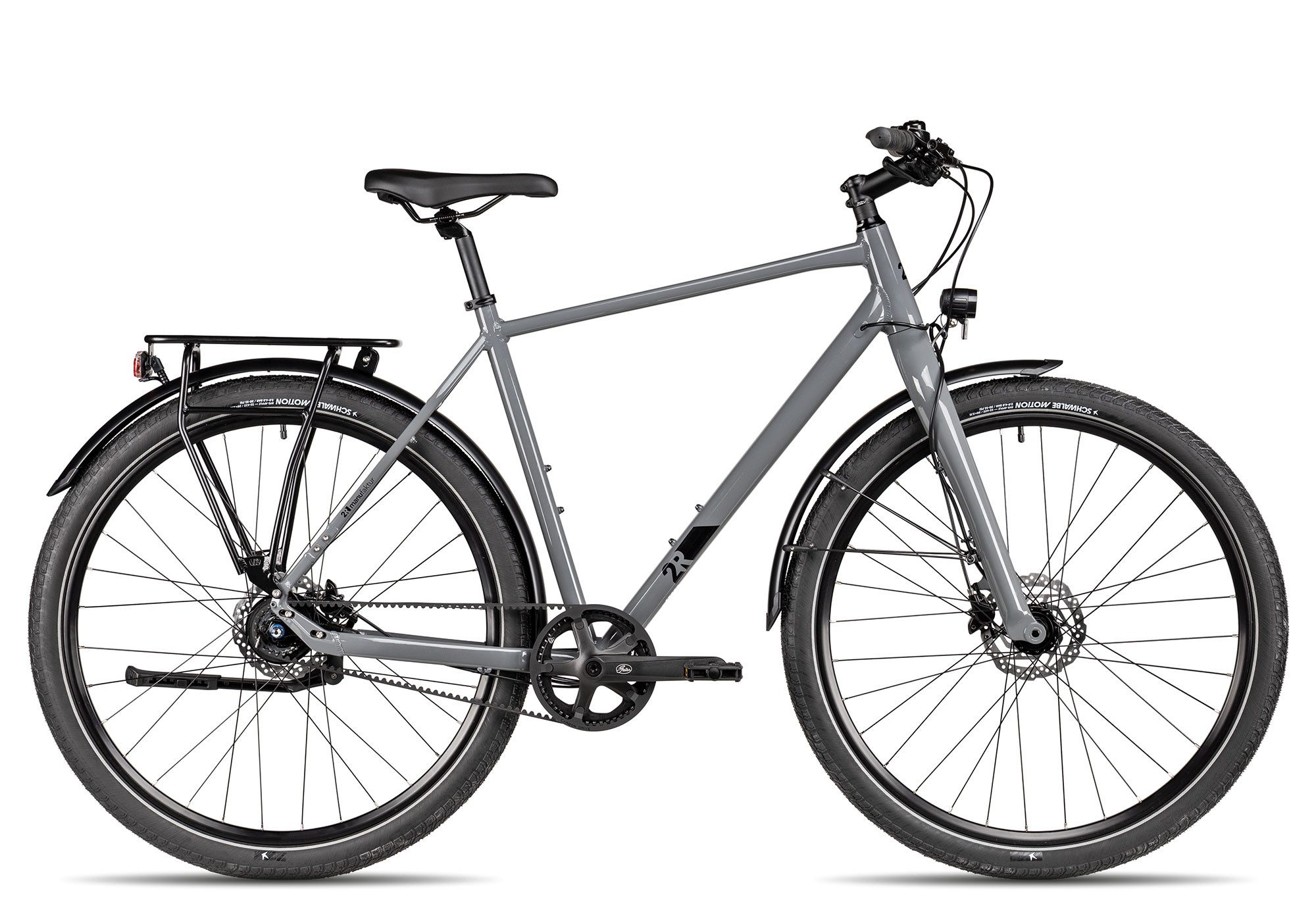 2R Manufaktur Cityrad TRX THREE, 8 Gang Shimano Alfine 8-Gang SG-S7001-8 Schaltwerk, Nabenschaltung Freilauf, hydraulische Scheibenbremse schwarz/grau