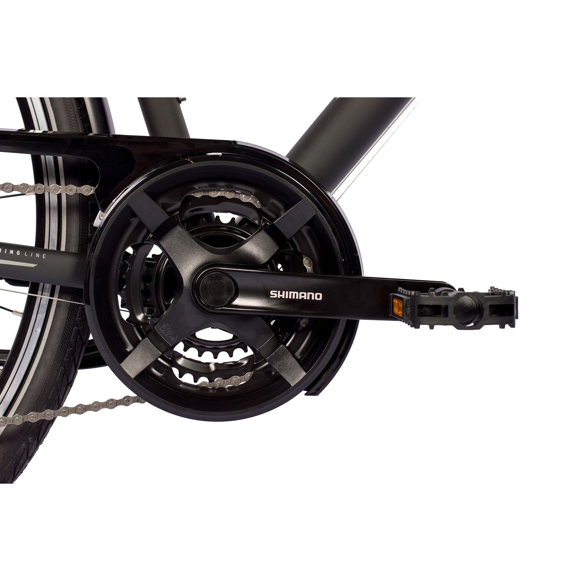 Airtracks Trekkingrad Herren Trekking Fahrrad 28 Zoll Trekkingrad TR.2820, 24 Gang SHIMANO ACERA RD-T3000 Schaltwerk, Kettenschaltung, Schwarz Matt - Rahmenhöhen 52cm, 56cm & 60cm » Modeljahr 2025