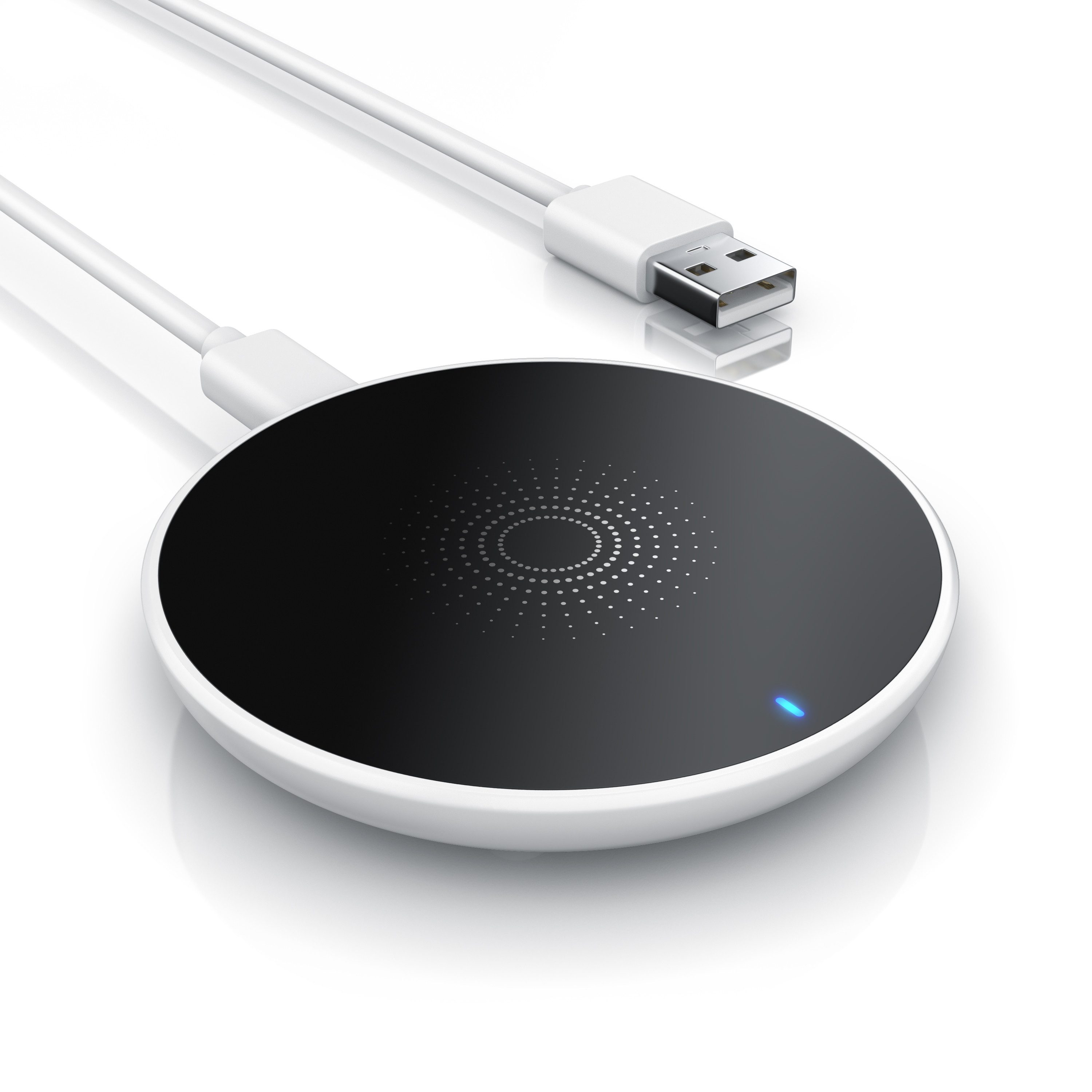 Aplic induktive Ladestation, Qi-Charger, 5V DC, 1,5A-2A, 4mm Ladedistanz Induktions-Ladegerät (1-tlg., Induktions Ladegerät für Smartphones kompatibel mit Samsung, Apple uvm)