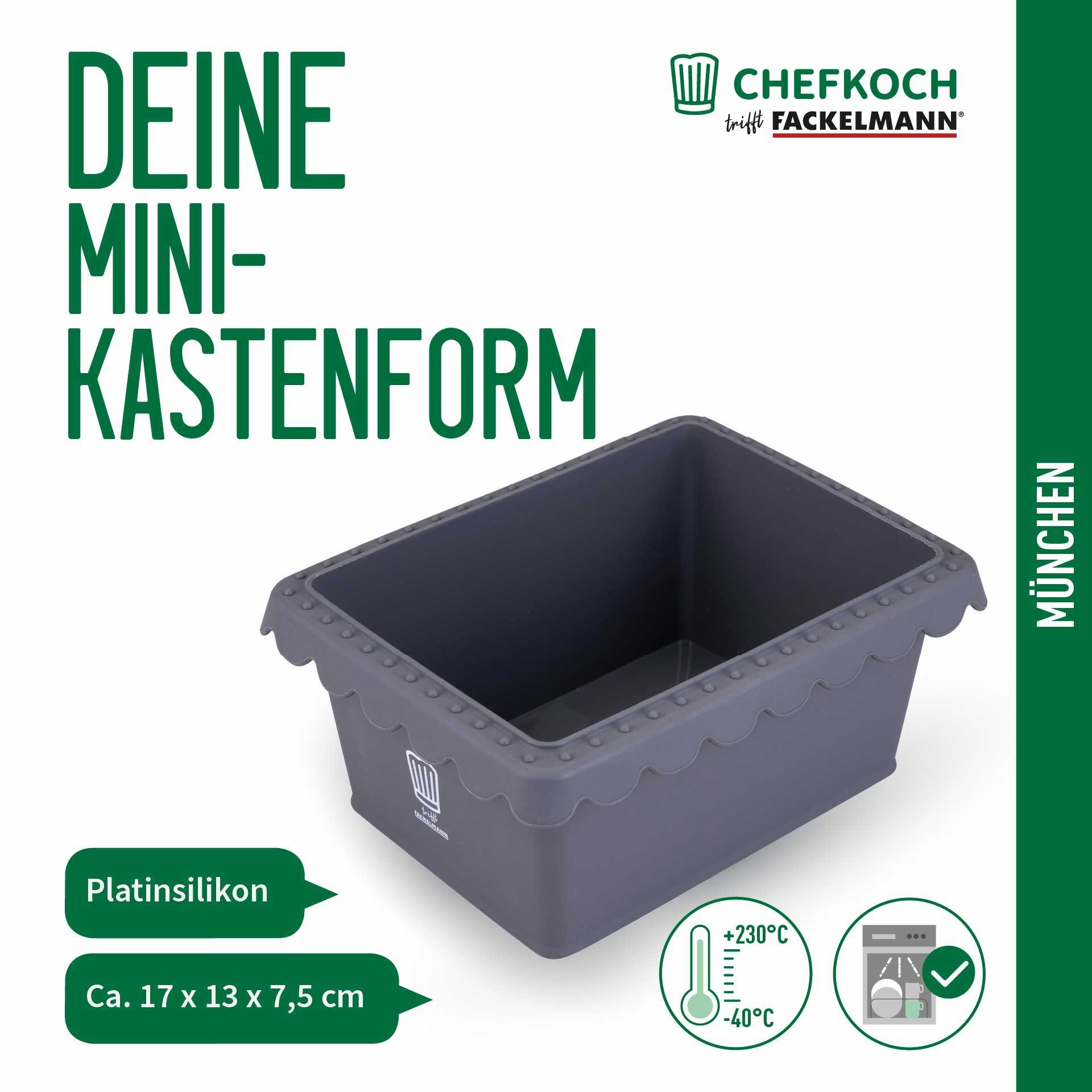 Chefkoch trifft Fackelmann Silikonform Mini-Kastenform, Silikonbackform, Brotbackform, Kuchenform