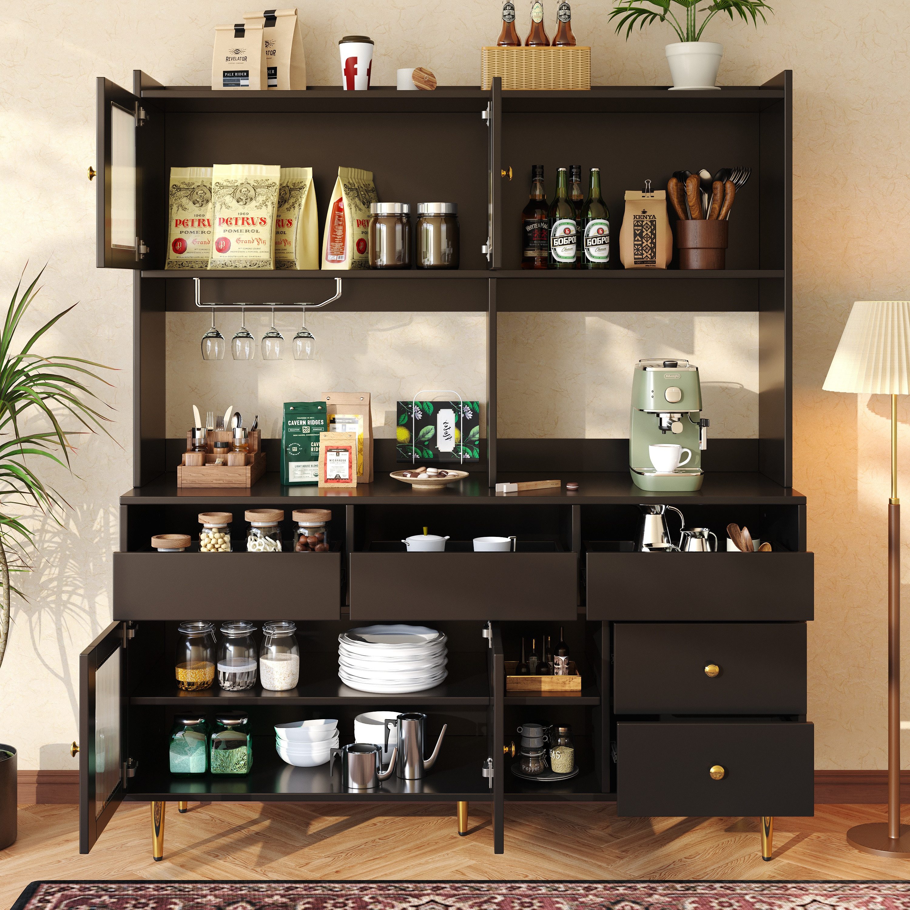 Flieks Hochschrank Küchenbuffet (145x39x171 cm, 1-St) günstig online kaufen
