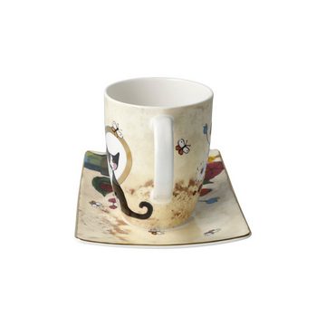 Goebel Tasse Künstlertasse Innamorato Rosina Wachtmeister, Porzellan, Teetasse Kaffeetasse mit Gebäckteller