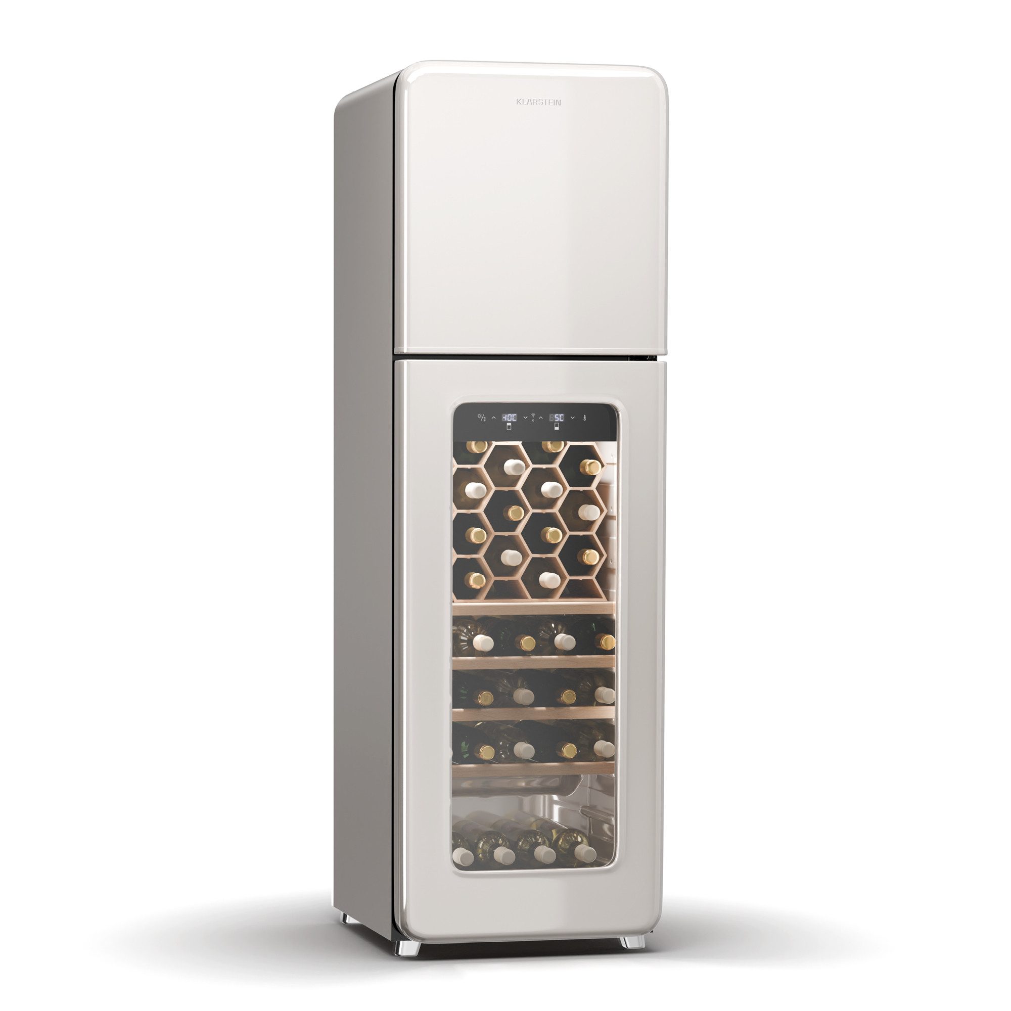 Klarstein Weinkühlschrank Shirley 60, für 60 Standardflaschen á 0,75l,Flaschenkühlschrank Weintemperierschrank Weinschrank Gefrierschrank