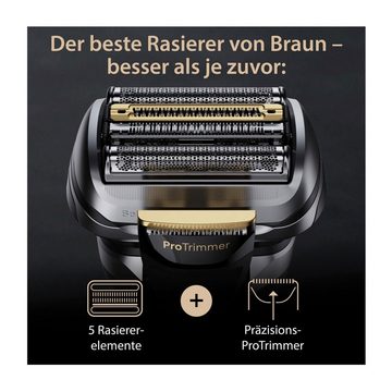 Braun Elektrorasierer 9 Pro+, Li-Ionen-Akku, 100% Wasserdicht