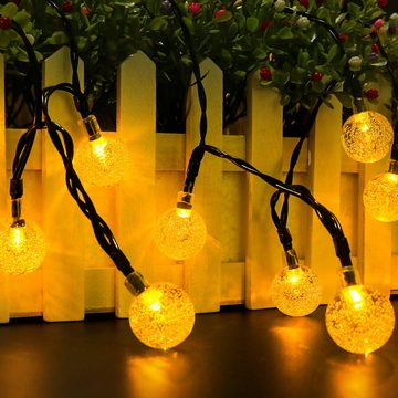 KINSI LED Solarleuchte Solar Lichterkette Aussen, LED Blasenlampe Lichterketten,7M 50 Lichter, Geeignet für Garten, Baum, Hochzeit, Party