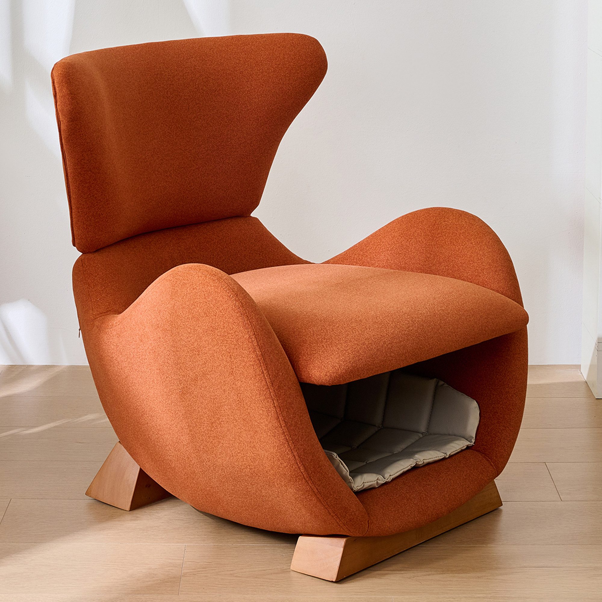 MODFU Relaxsessel Human-Pet Symbiosis Stuhl (Katzenbett, Einzelsofa, Fernsehsessel, 1-St., 66*69*76cm), im Walhai-Look