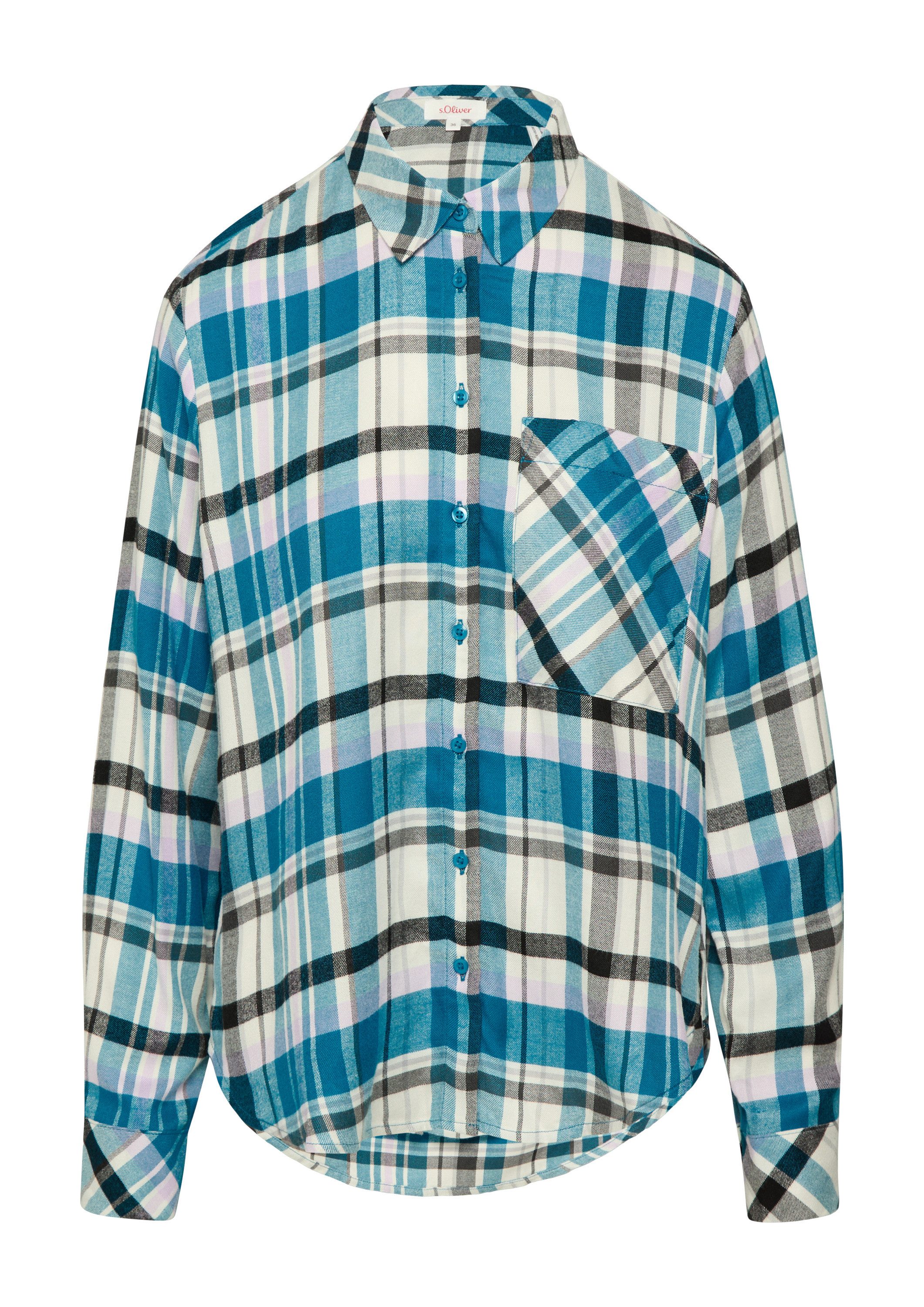 s.Oliver Langarmbluse Bluse Karierte Hemdbluse aus günstig online kaufen