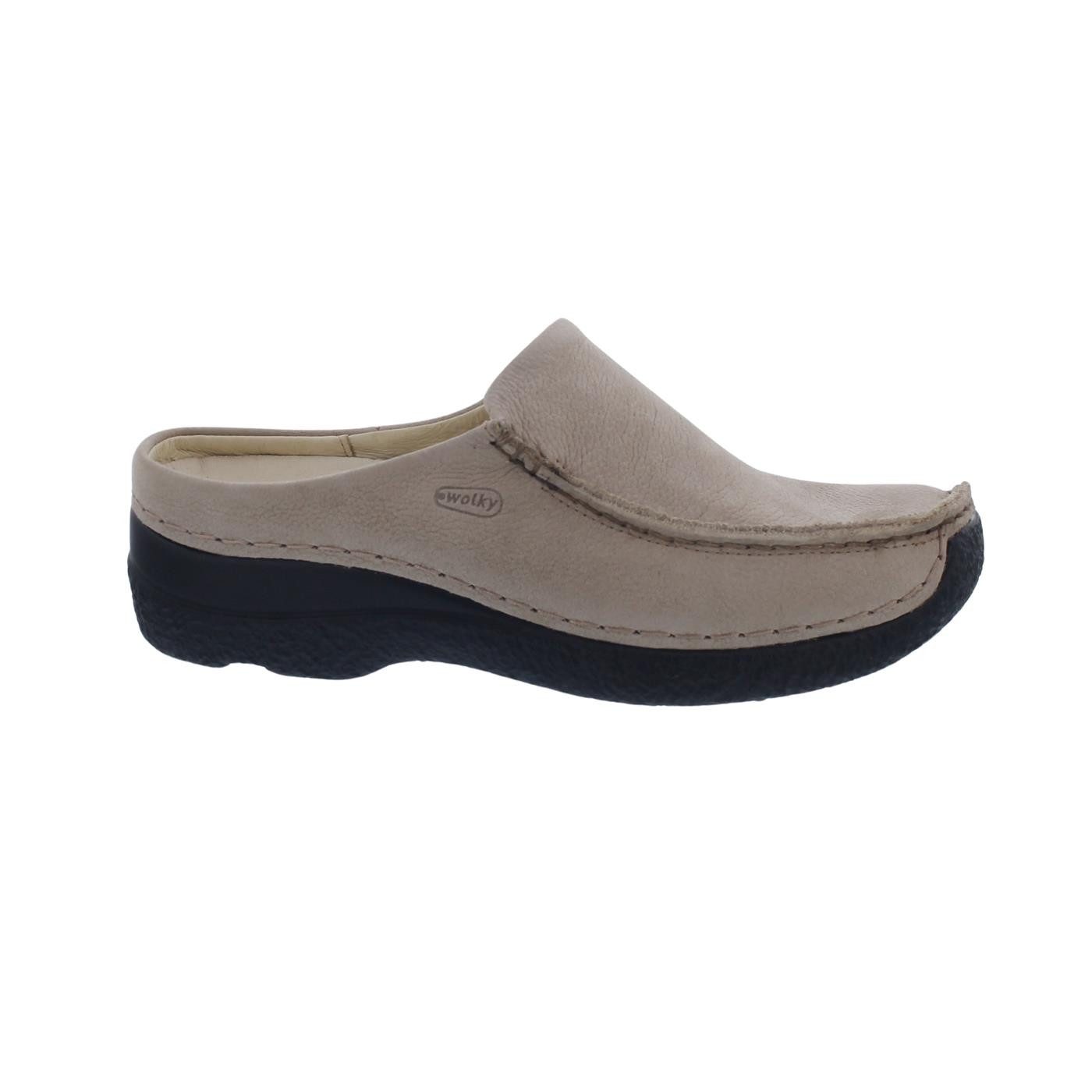 Wolky Seamy-Slide, Clog, Antique nubuck, Safari (Beige), Wechselfußbet Clog