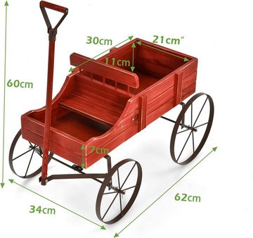 KOMFOTTEU Blumenständer Blumenwagen, 2 separate Blumenregale,Tragkraft 15kg