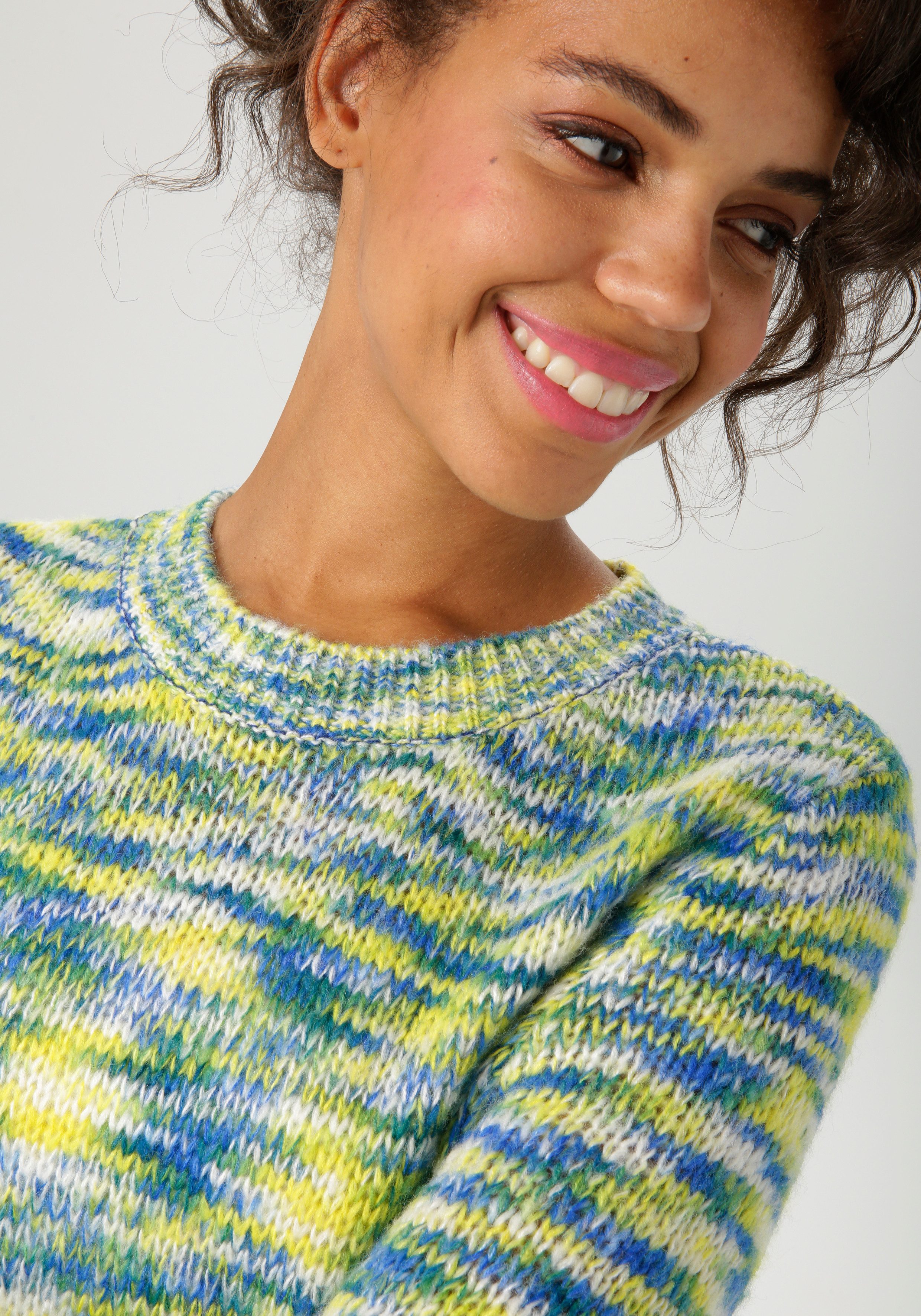 Aniston CASUAL Strickpullover aus trendigem Multicolor-Garn -jedes Teil ein Unikat