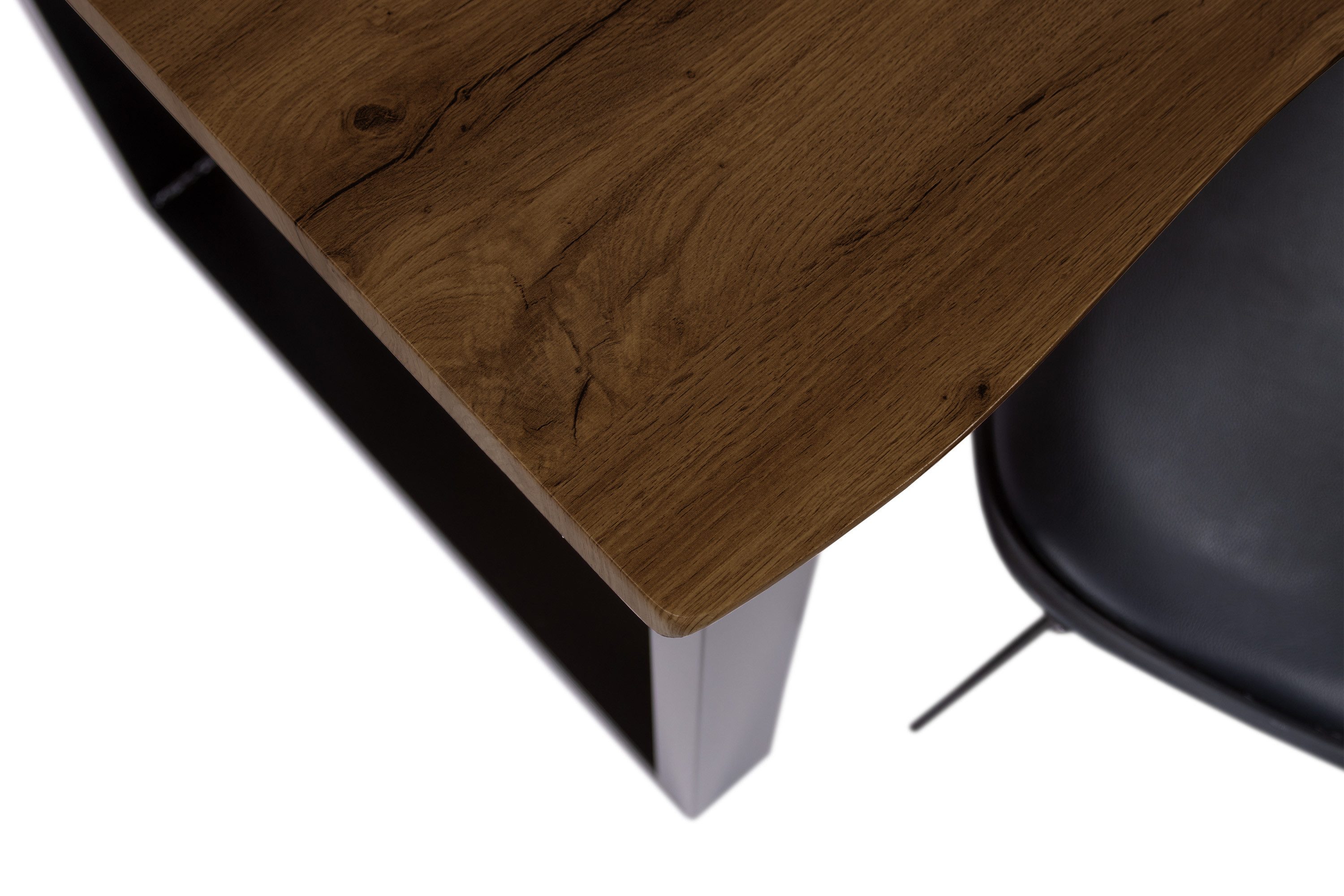 SAM® Esstisch Thoran, Holz-Optik Nuss, U-Metallgestell, Baumkante