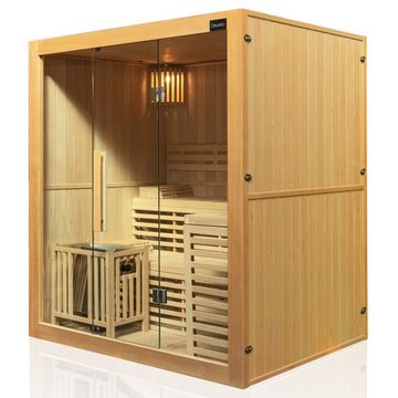 Dewello Sauna »Finnische Sauna Sarnia 180, traditionelle Sauna für bis zu 4 Personen, Saunaofen«