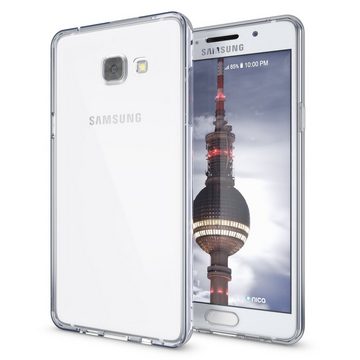 Nalia Smartphone-Hülle Samsung Galaxy A5 (2016), Klare 360 Grad Silikon Hülle / Rundumschutz Vorder- und Rückseite / Transparent / Komplettschutz / Vergilbungsfrei / Kratzfest / Durchsichtige Displayschutz Schutzhülle / Full-Body Case / Vorne & Hinten Etui / Handy-Tasche