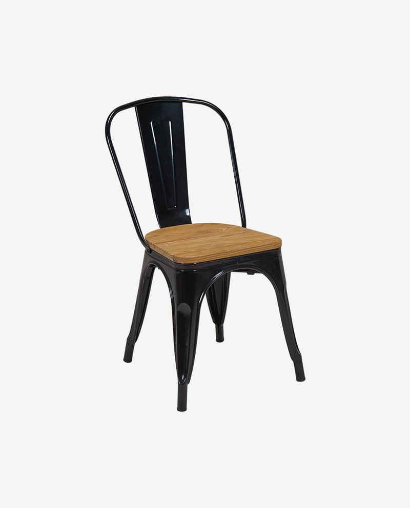 Duhome Esszimmerstuhl, Küchenstuhl Stuhl Esszimmerstuhl aus METALL Sitzfläche aus Holz stapelbar