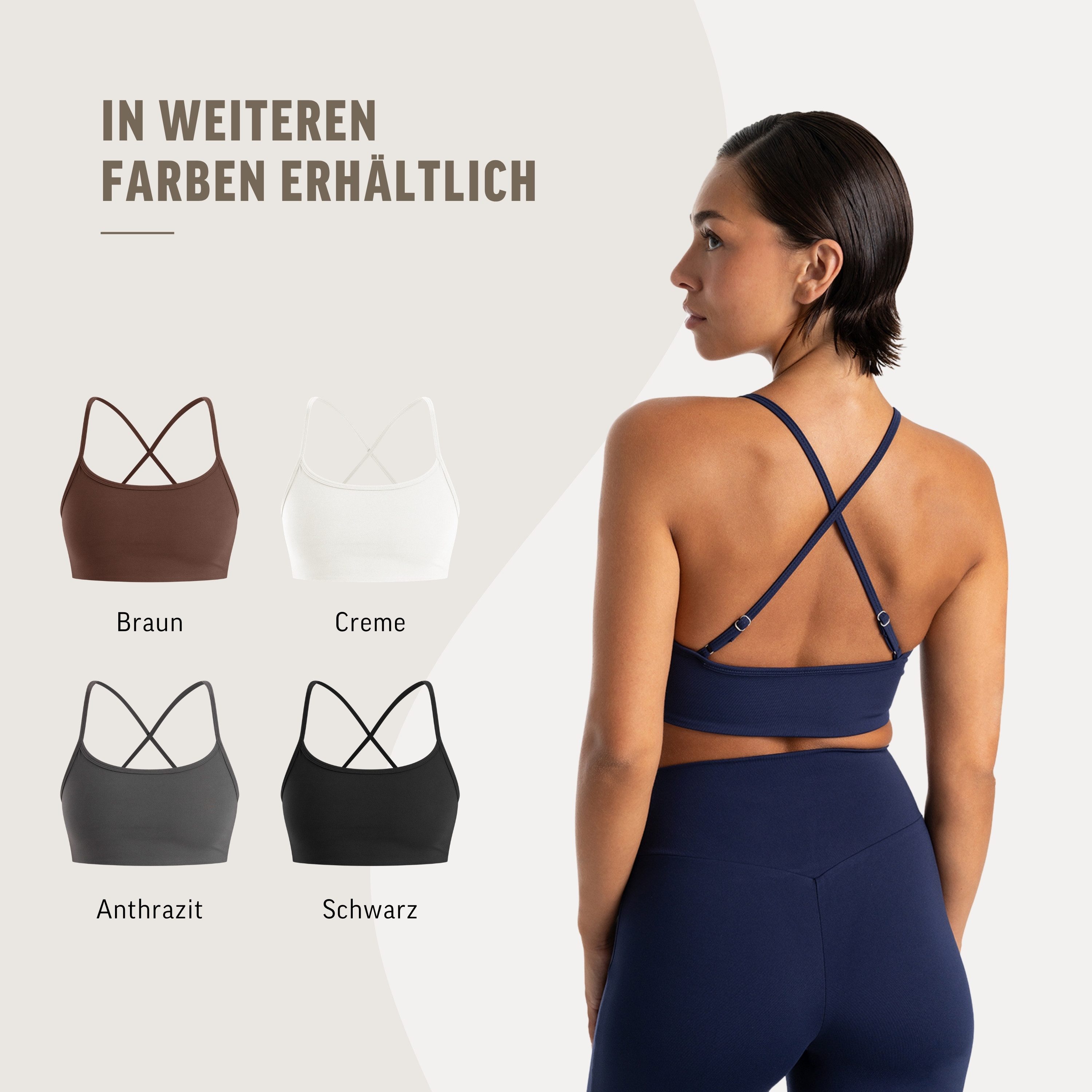 Smilodox Sport-BH Suvi Damen, Bustier, Slim Fit, Fitness Top, Performance Rundhals, Stretch Support, Performance Material, Gym, Yoga – Bild 4 von 5