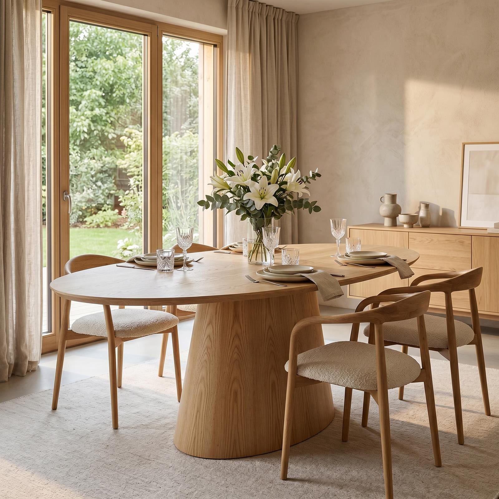 IDIMEX Esstisch AURA, Esszimmertisch oval 180 x 110 cm aus MDF mit Eichenfurnier in Natur
