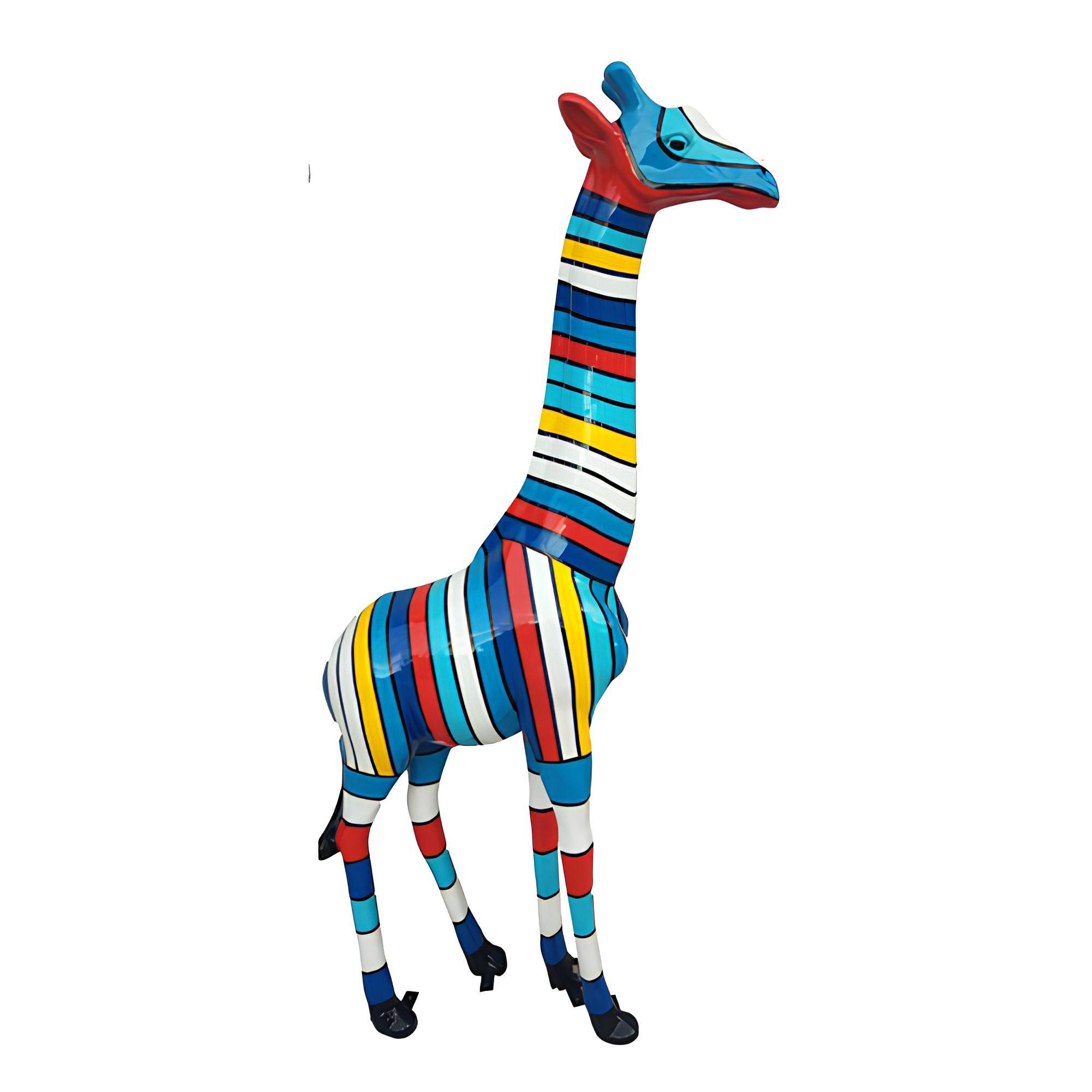 Xlmoebel Dekofigur Bunte Giraffenfigur aus Kunststoff mit modernem Design (Skulptur), Hergestellt in Europa