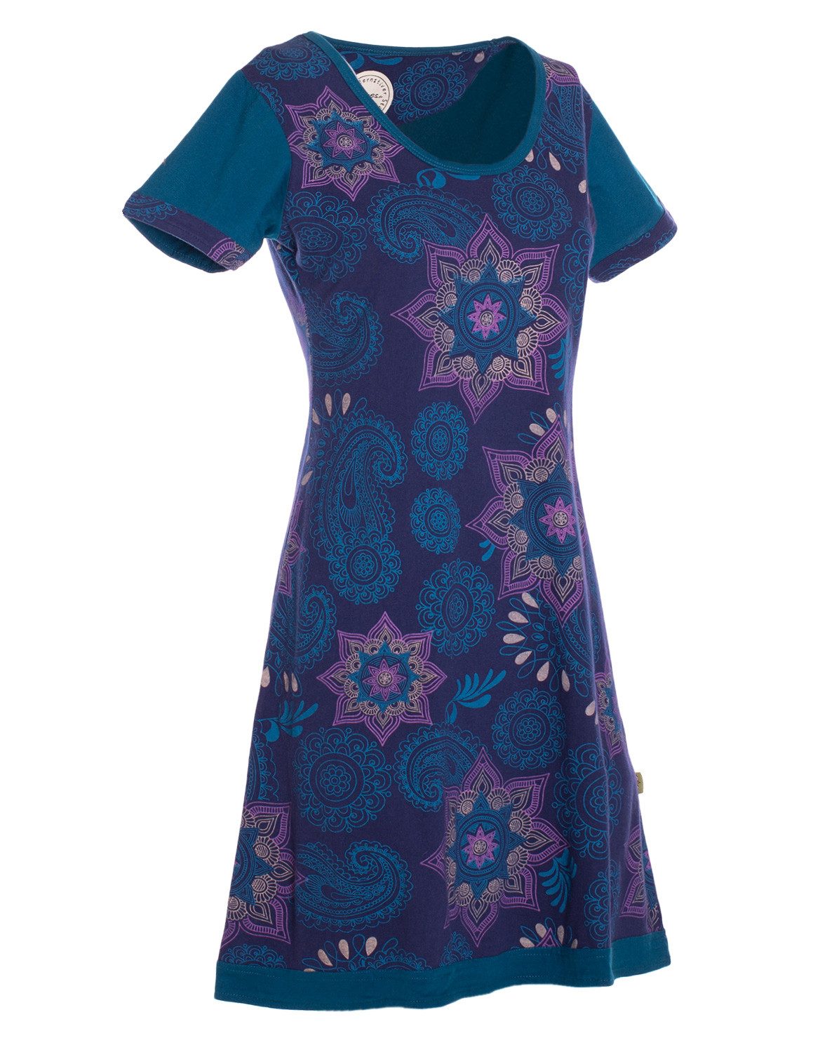 Sommerkleid Mini Kleid kurzarm Baumwolle Sommerkleid Mandalas