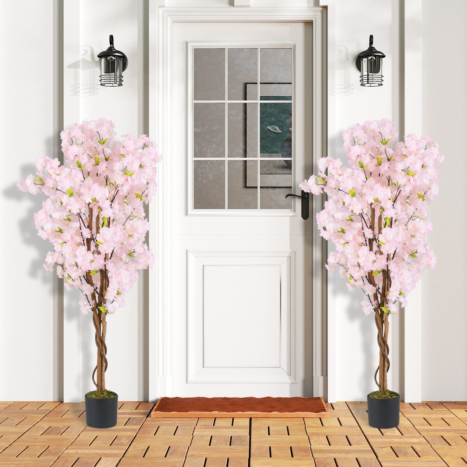 Kunstbaum Kirschblütenbaum, COSTWAY, Höhe 150 cm, günstig online kaufen