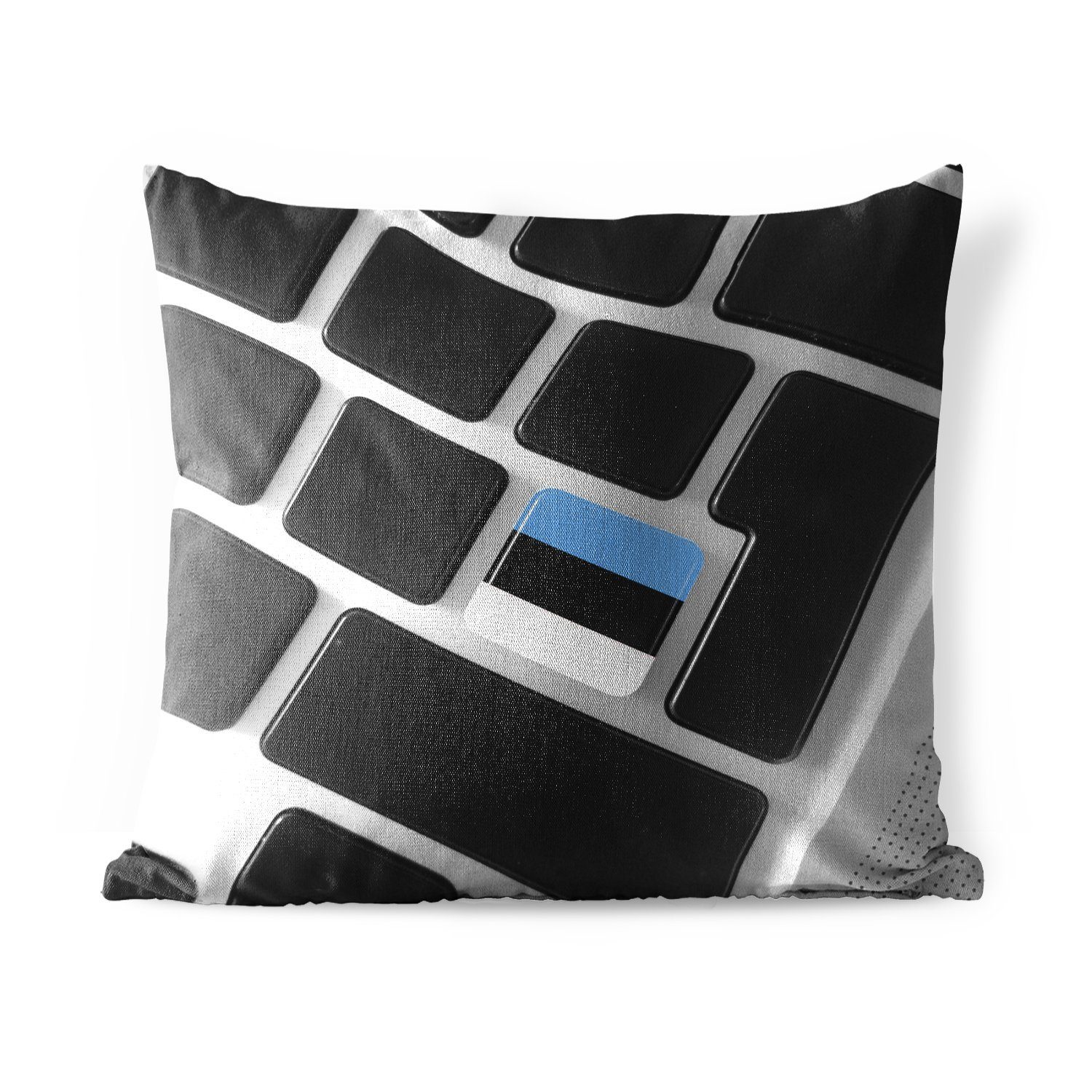 MuchoWow Dekokissen Die Flagge von Estland auf einer Tastatur, Kissenbezüge, Kissenhülle, Dekokissen, Dekokissenbezug, Outdoor