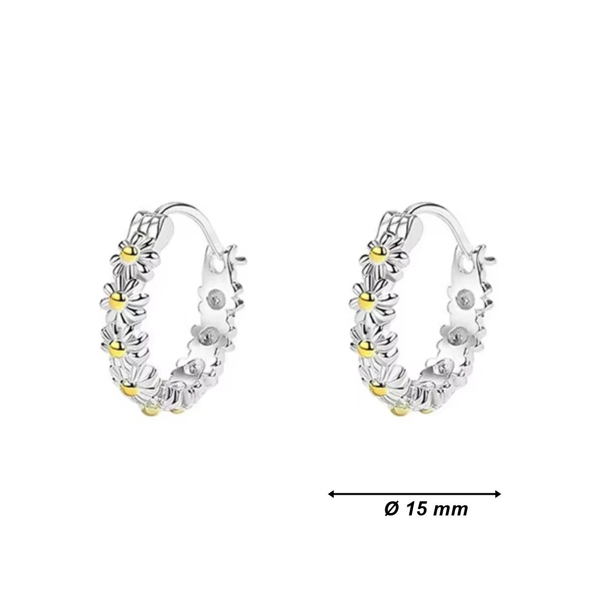 ELLAWIL Paar Creolen Gänseblümchen Design Ohrschmuck Damenohrringe Frühling günstig online kaufen
