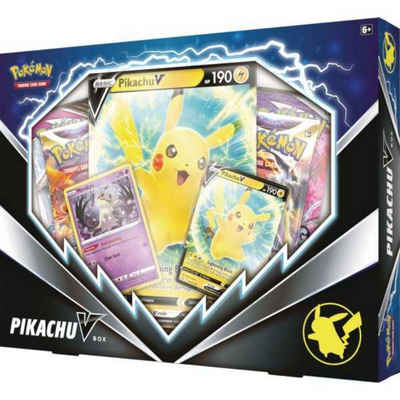 POKÉMON Sammelkarte Pokémon Pikachu V Collection Box (englische Karten), 4 Booster Packs