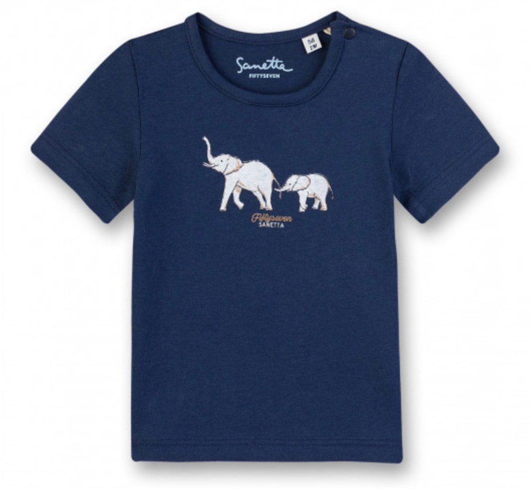 Sanetta T-Shirt Baby T-Shirt aus Baumwolle mit Elefantenmotiv