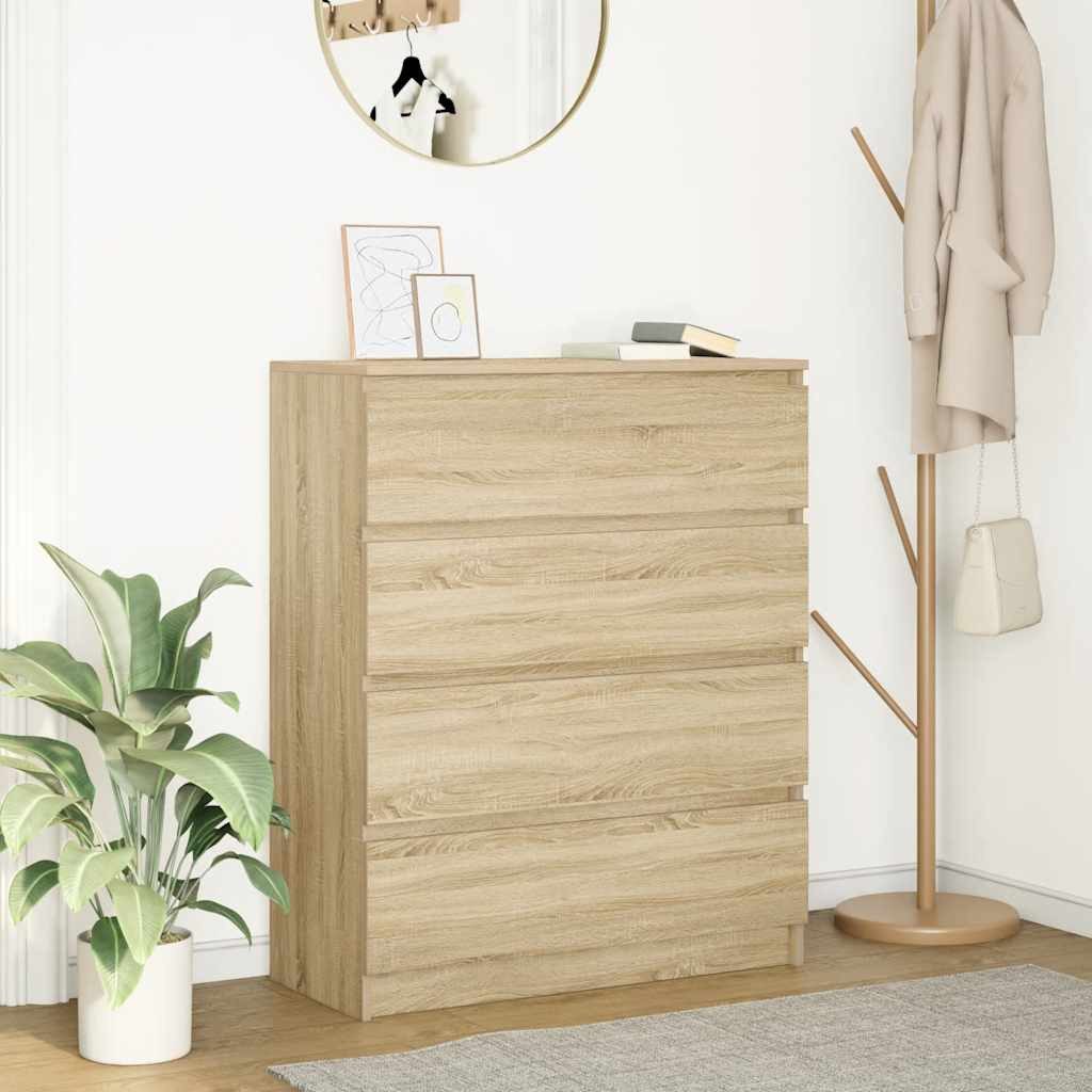 vidaXL Sideboard Sideboard Sonoma-Eiche 80x35x99 cm Holzwerkstoff (1 St) – Bild 2 von 5